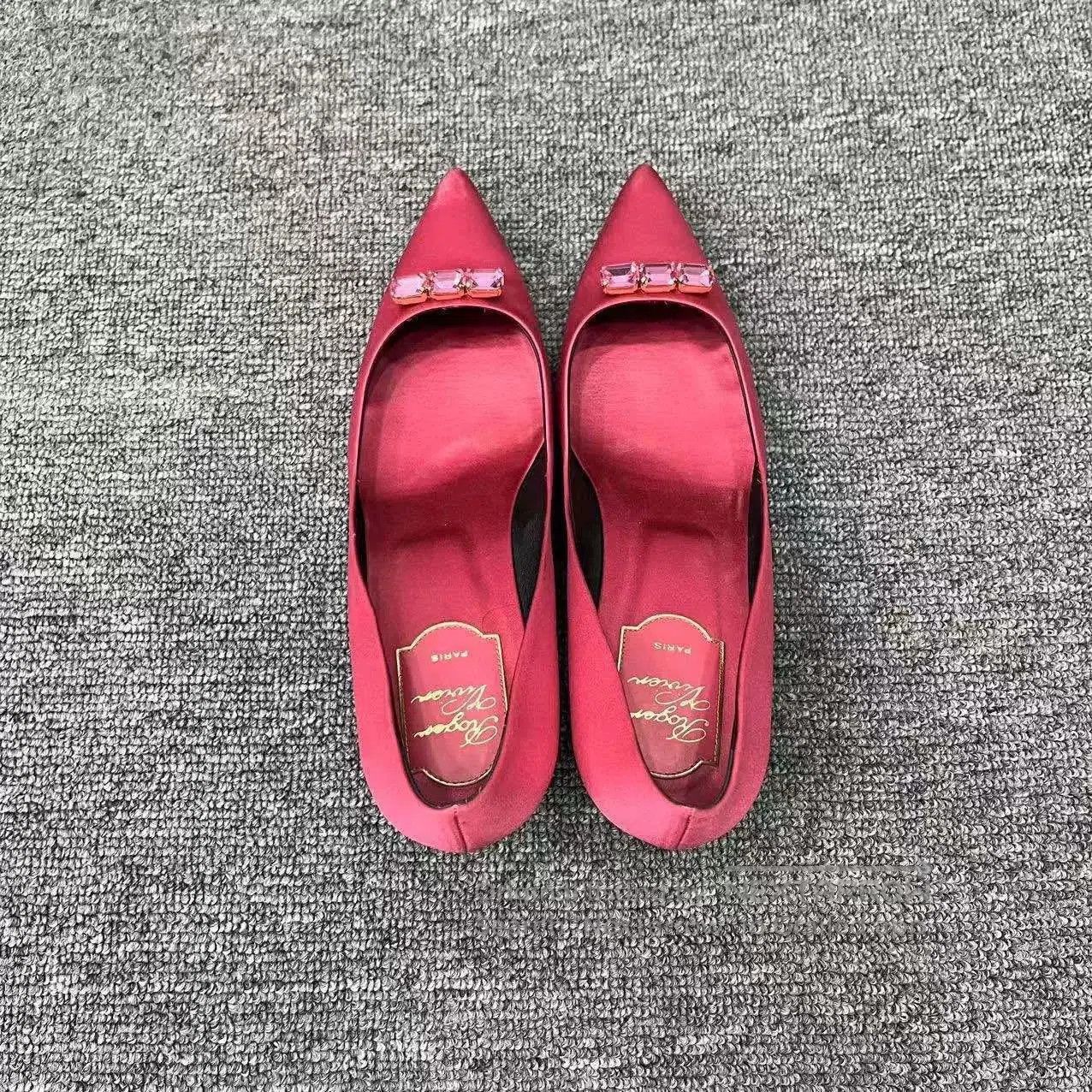 Roger Vivier Roger Vivier RV Silk Satin Diamond Heels. Size US 6.5 / IT 36.5 - 3 Thumbnail