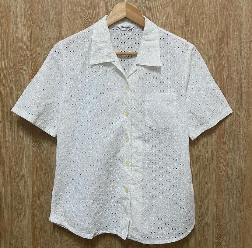 Handmade Vtg Lace Shirt Size M / US 6-8 / IT 42-44 - 2 Thumbnail