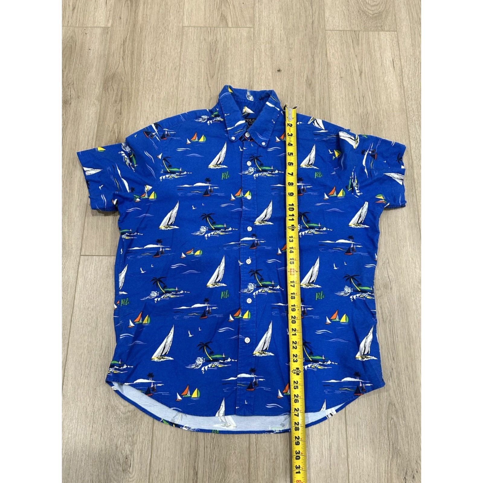 Polo Ralph Lauren Polo Ralph Lauren Button Down Shirt Mens Large Blue Nautical Sailboat Preppy Shirt Size US L / EU 52-54 / 3 - 8 Thumbnail