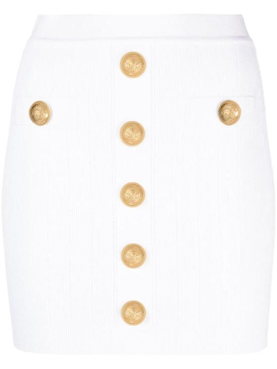 Balmain BALMAIN Women Mid Skirts BF1LB290 KB070FA White Size 27" / US 4 / IT 40 - 1 Thumbnail