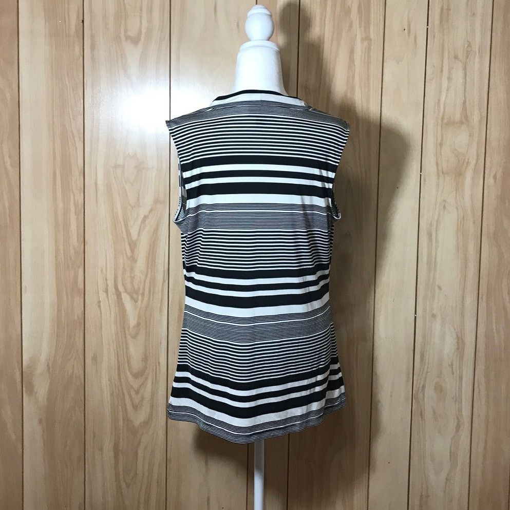 Worthington Worthington Striped Cowl Neck Stretch Sleeveless Blouse L Size L / US 10 / IT 46 - 2 Thumbnail