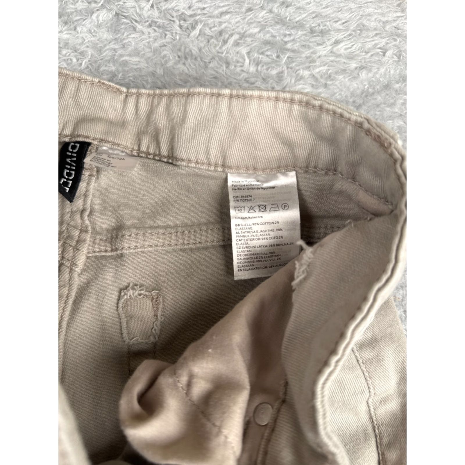 Vintage Divided Jeans Women 6 Beige Denim High Rise Wide Leg Distressed Cotton 26x30 Size 28" / US 6 / IT 42 - 7 Thumbnail