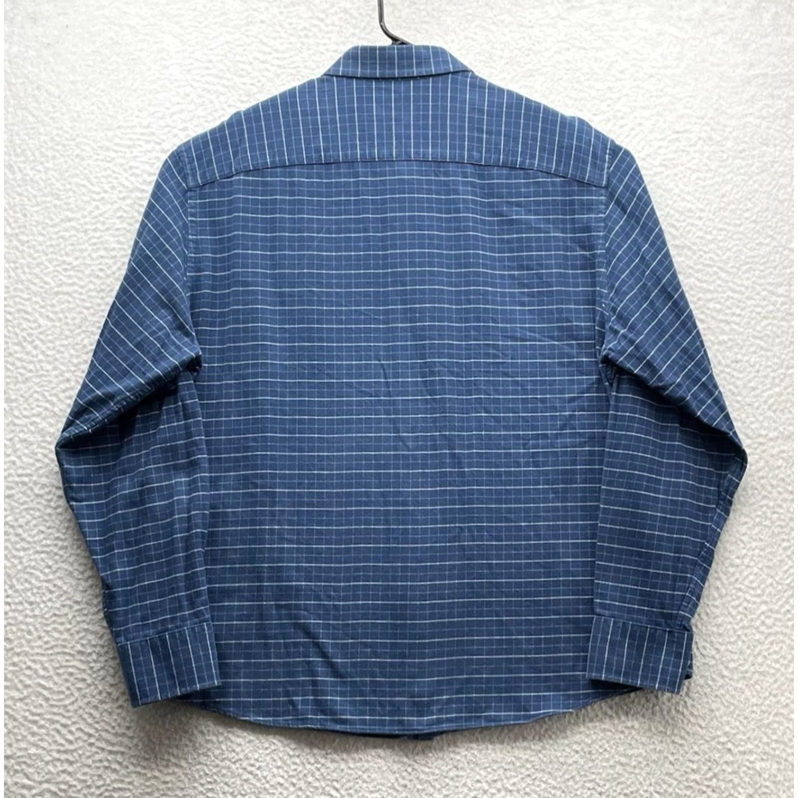 UNTUCKit UNTUCKit Flannel Shirt Mens XXL Blue White Check Windowpane Button Up Size US XXL / EU 58 / 5 - 5 Thumbnail