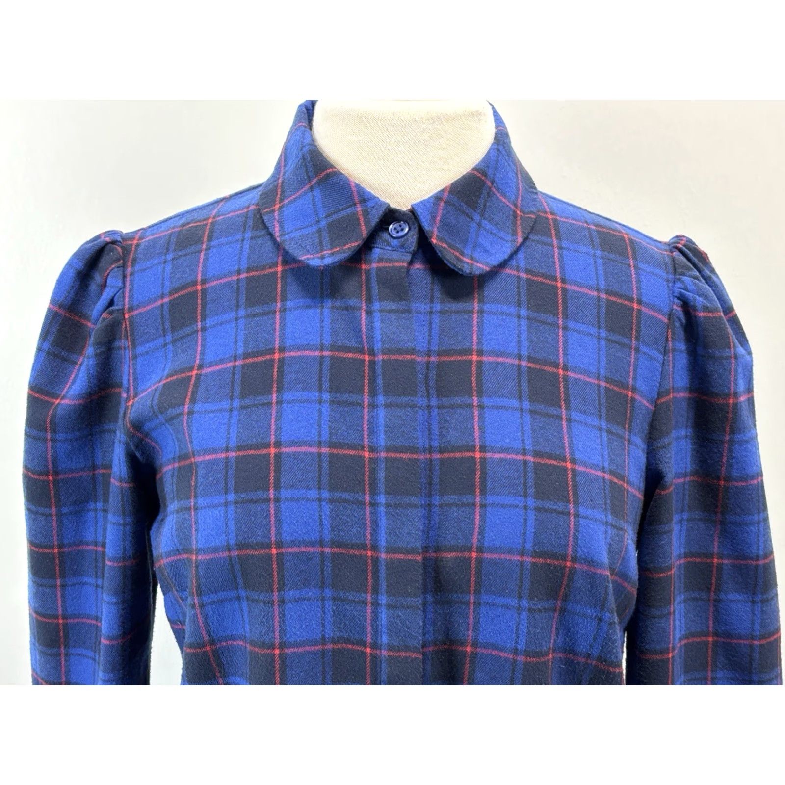 Vintage Tuckernuck Saranac Plaid Button-Up Shirt Medium Women’s Blue Puff Sleeve Classic Preppy Size M / US 6-8 / IT 42-44 - 5 Thumbnail