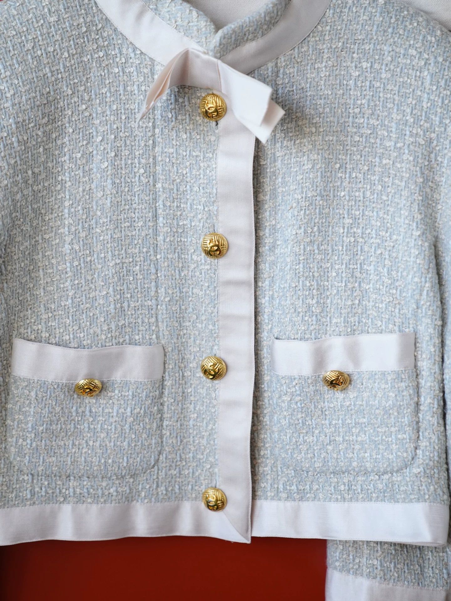 Chanel CHANEL 1990-91 Runway Pale Mint Suit FR38 S-M Silk Wool Tweed Size S / US 4 / IT 40 - 7 Thumbnail