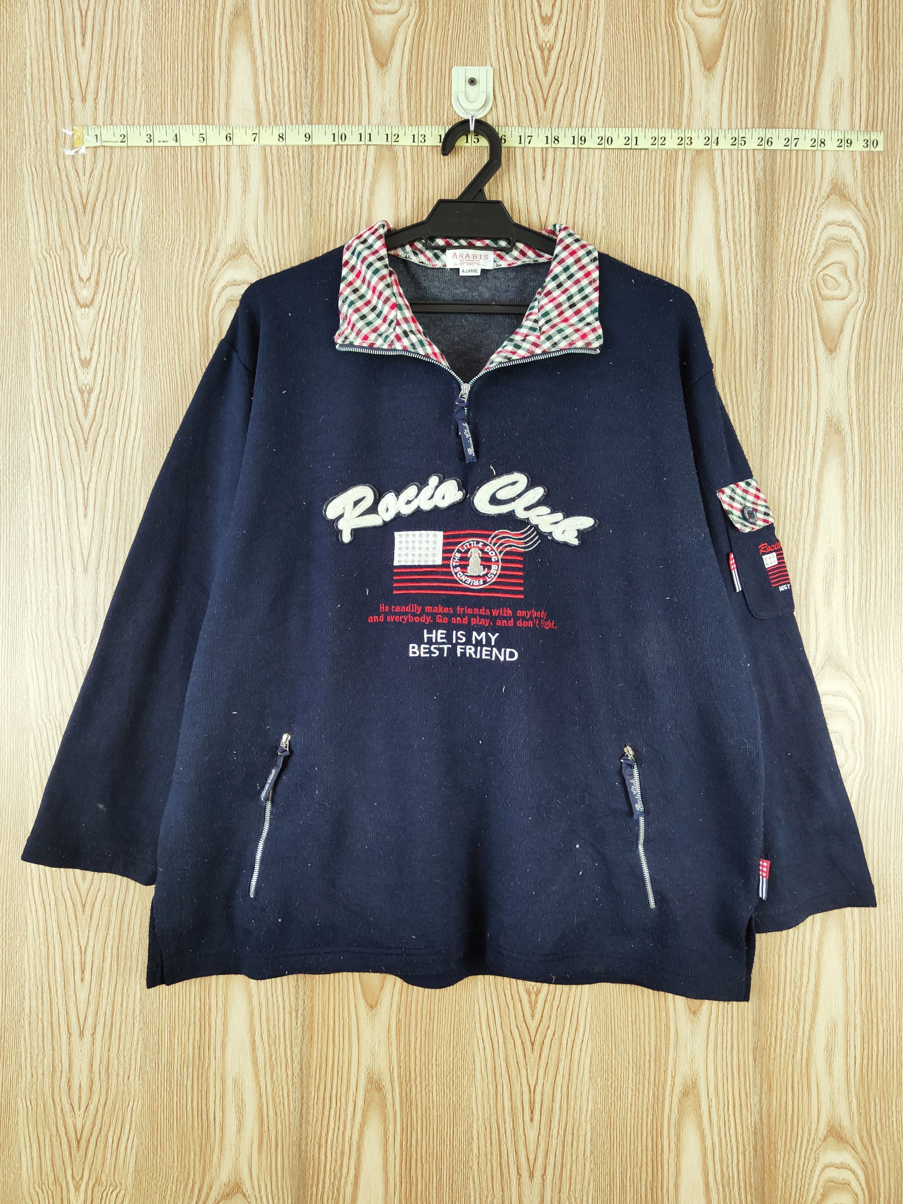 Japanese Brand × Vintage Very Rare Arabis Navy Racia Club Sweatshirts Size US L / EU 52-54 / 3 - 1 Thumbnail