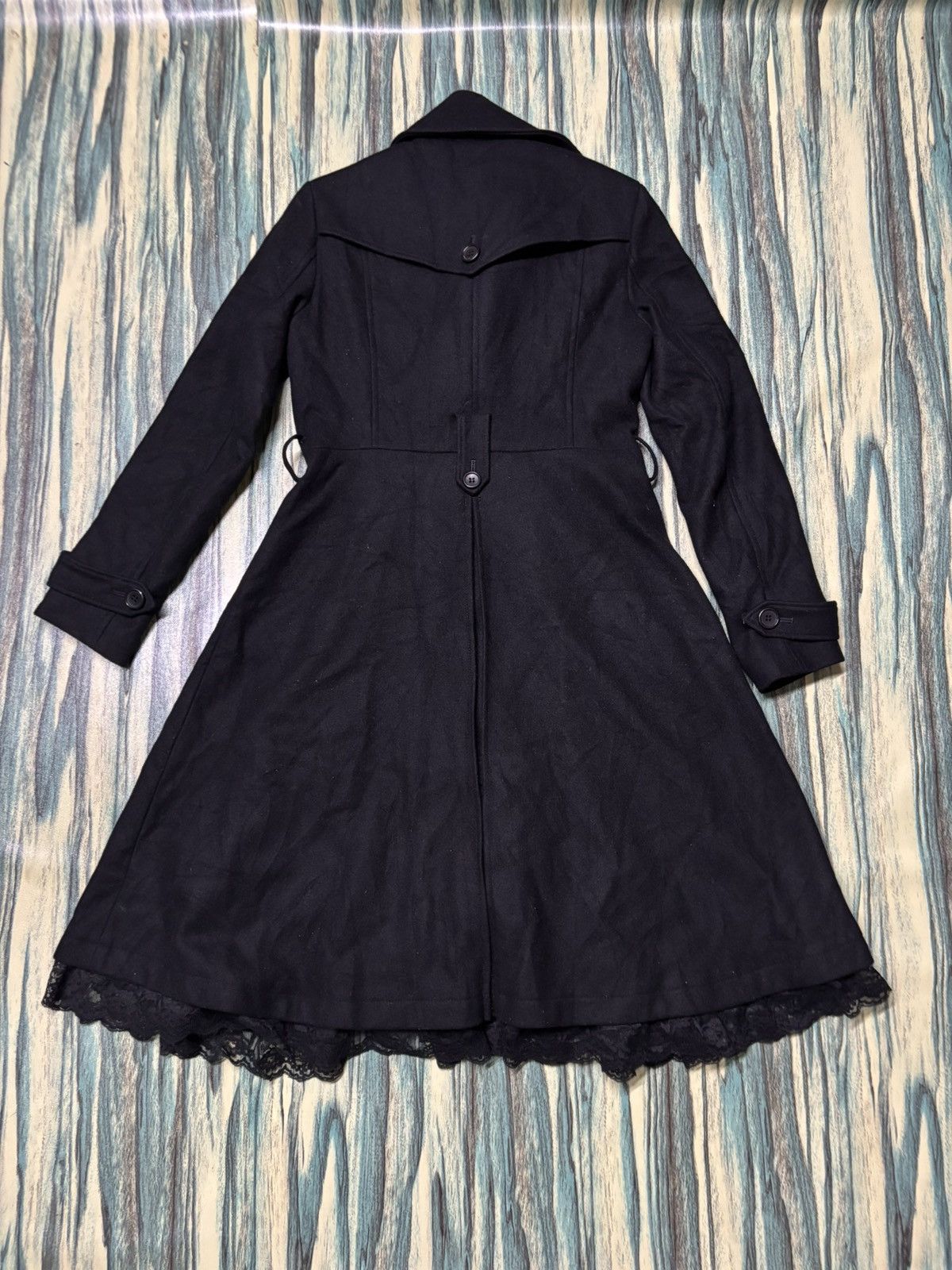 Japanese Brand Peyton Place Black Double Breasted Wool Coat Size M / US 6-8 / IT 42-44 - 3 Thumbnail