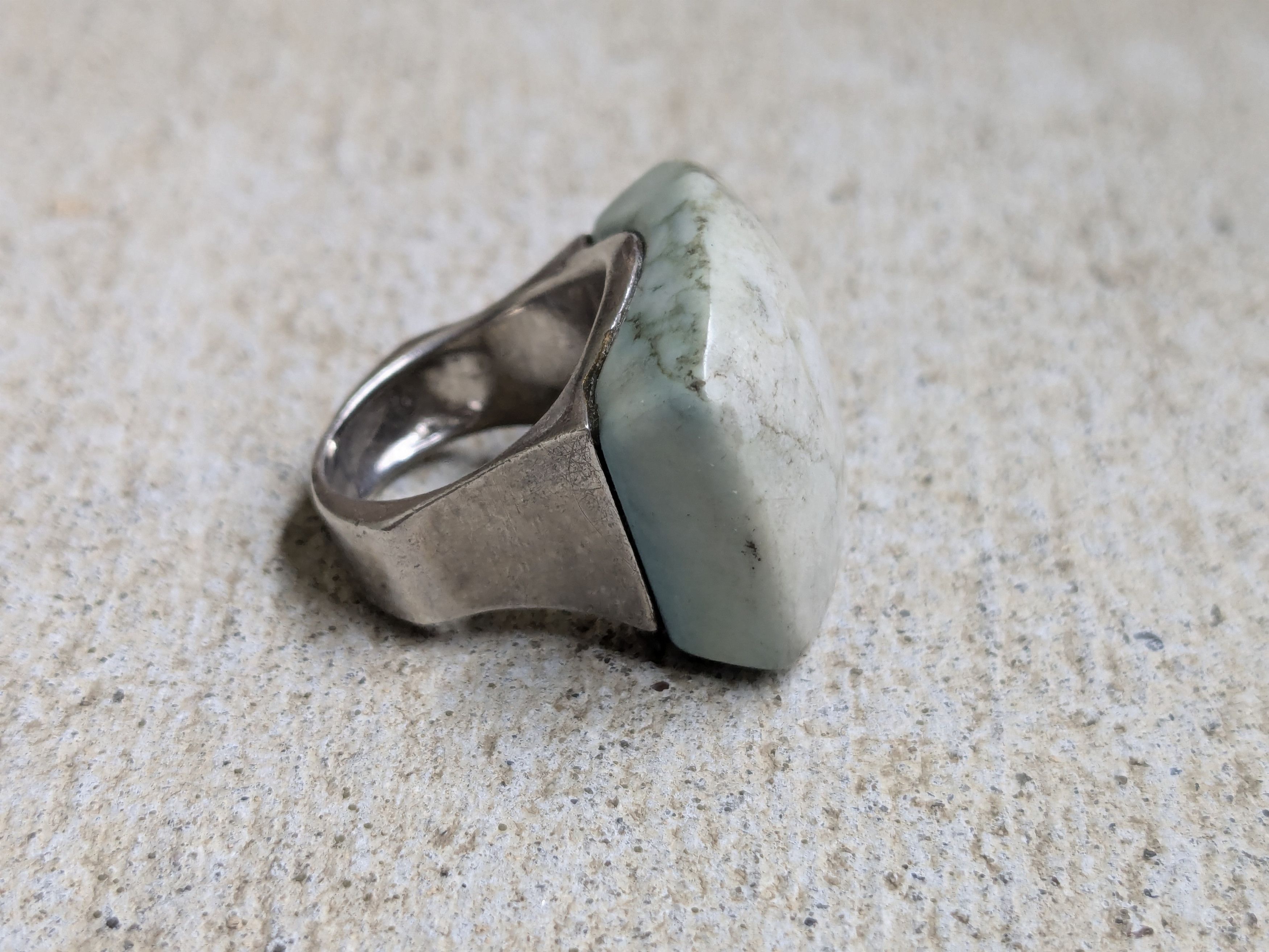 Jewelry Vintage Sterling Silver Ring Blue Howlite 7.75 Modern Size ONE SIZE - 9 Thumbnail