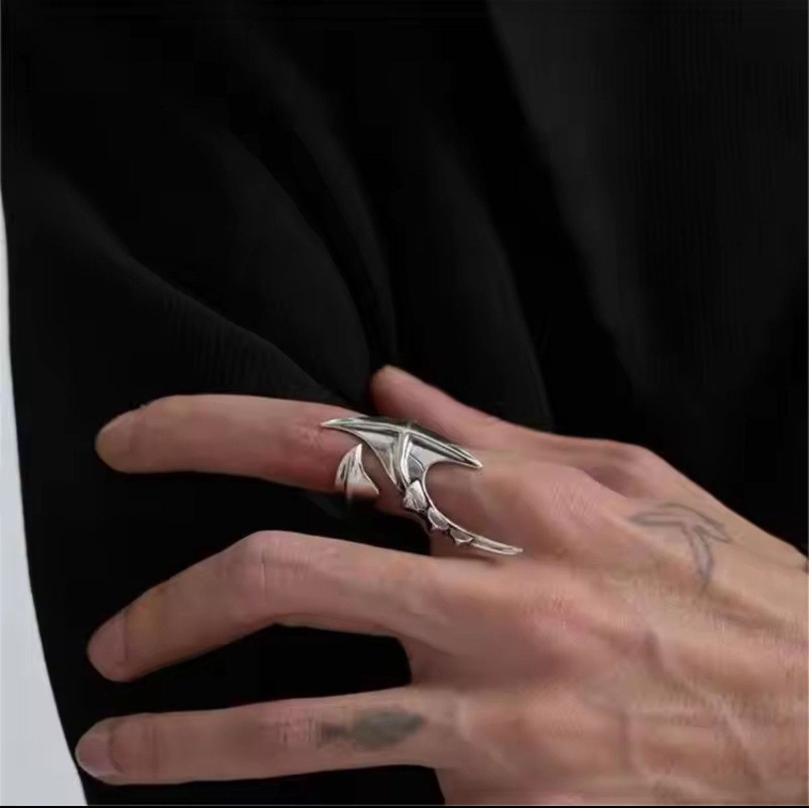 Other r Ring Unisex Hip-hop Exaggerated Opening Rings Size ONE SIZE - 3 Thumbnail