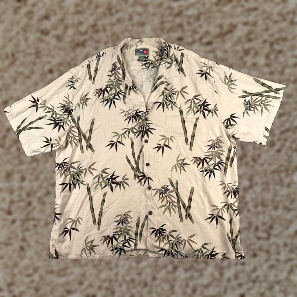 Hilo Hattie Hilo Hattie Shirt Men 3XL Ivory Silk Floral Hawaiian Button-Up Collared Short Sleeve Resort Aloha 90s? Size US XXL / EU 58 / 5 - 1 Thumbnail