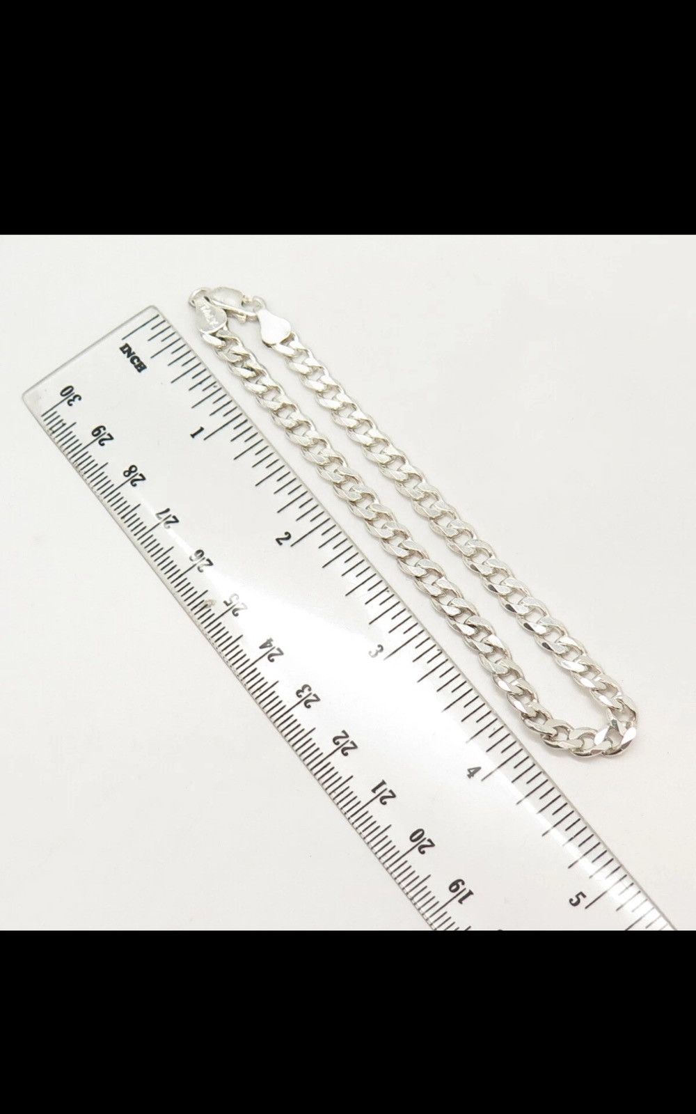 Sterling Silver Sterling Silver 8 3/4” Italian Cuban Link Bracelet Size ONE SIZE - 3 Thumbnail
