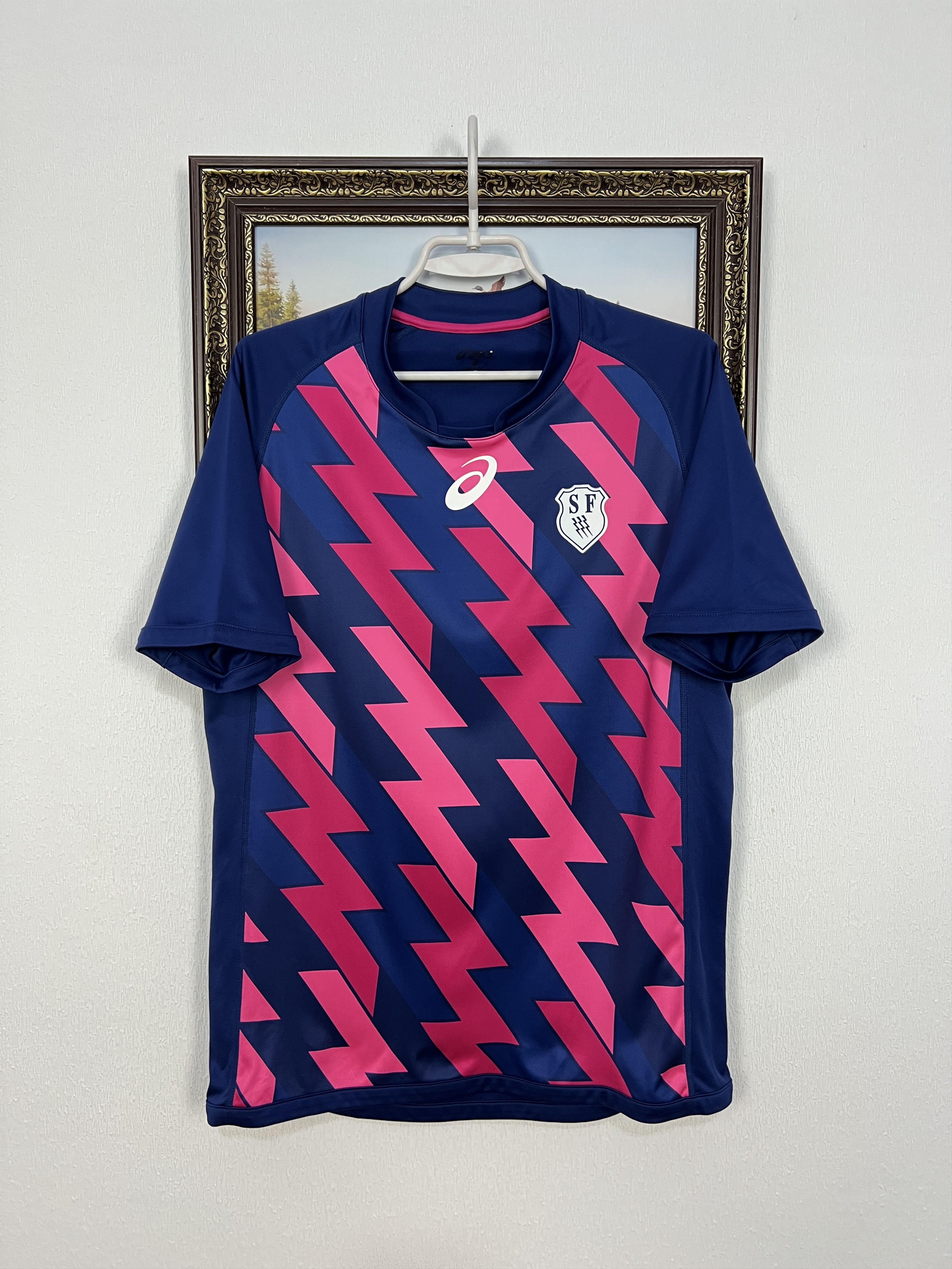 Asics Stade Francais Paris Rugby Union ASICS Mens Shirt Jersey Size US M / EU 48-50 / 2 - 1 Thumbnail