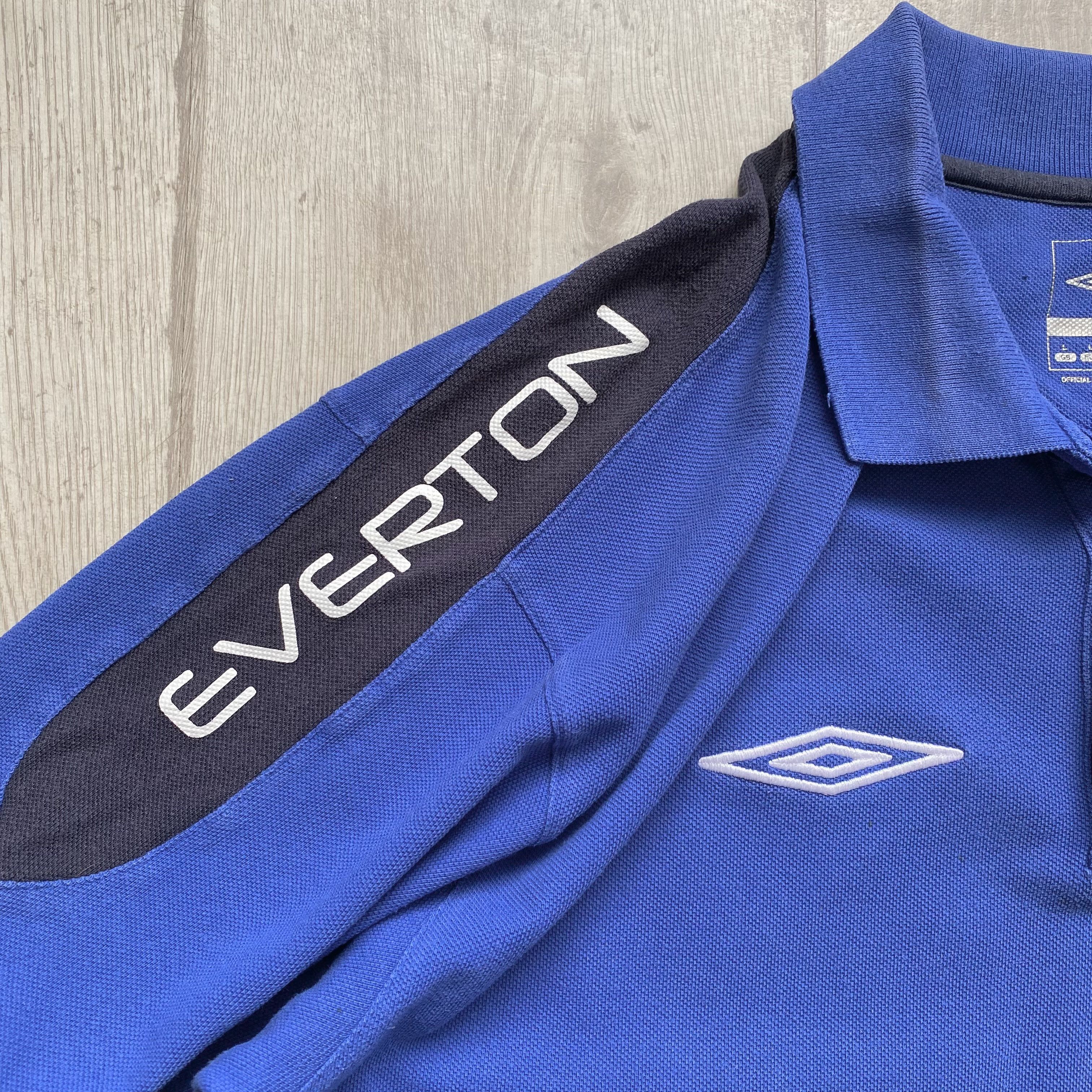 Umbro ⚽️ Vintage Everton Soccer Jersey England polo tee Drill Size US L / EU 52-54 / 3 - 5 Thumbnail