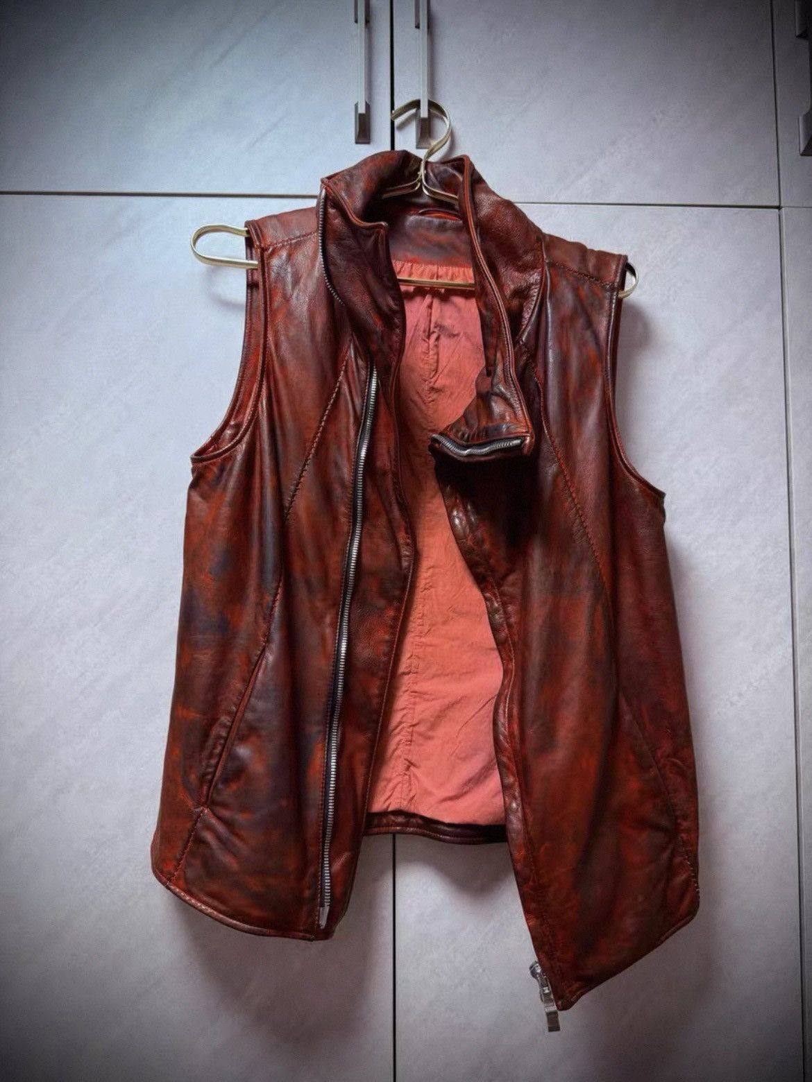 Incarnation Incarnation Red Calfskin Leather Vest YKK Double Zip Size US XS / EU 42 / 0 - 3 Thumbnail
