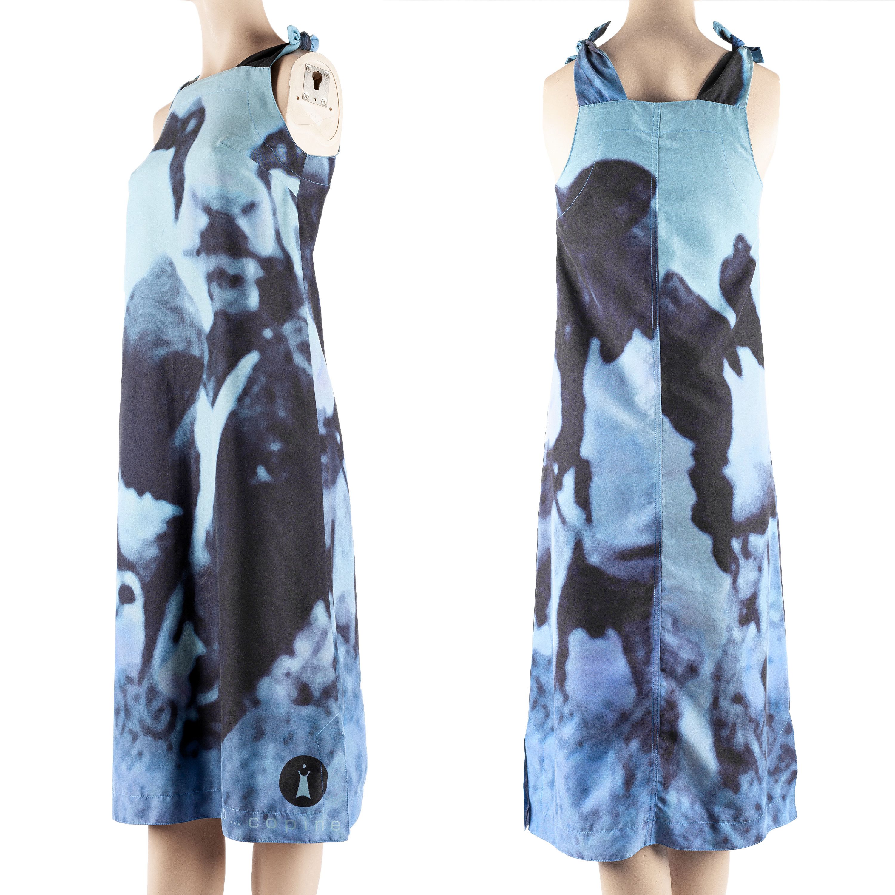 image of Cop Copine Cow Blue Dress, Women's (Size Small)