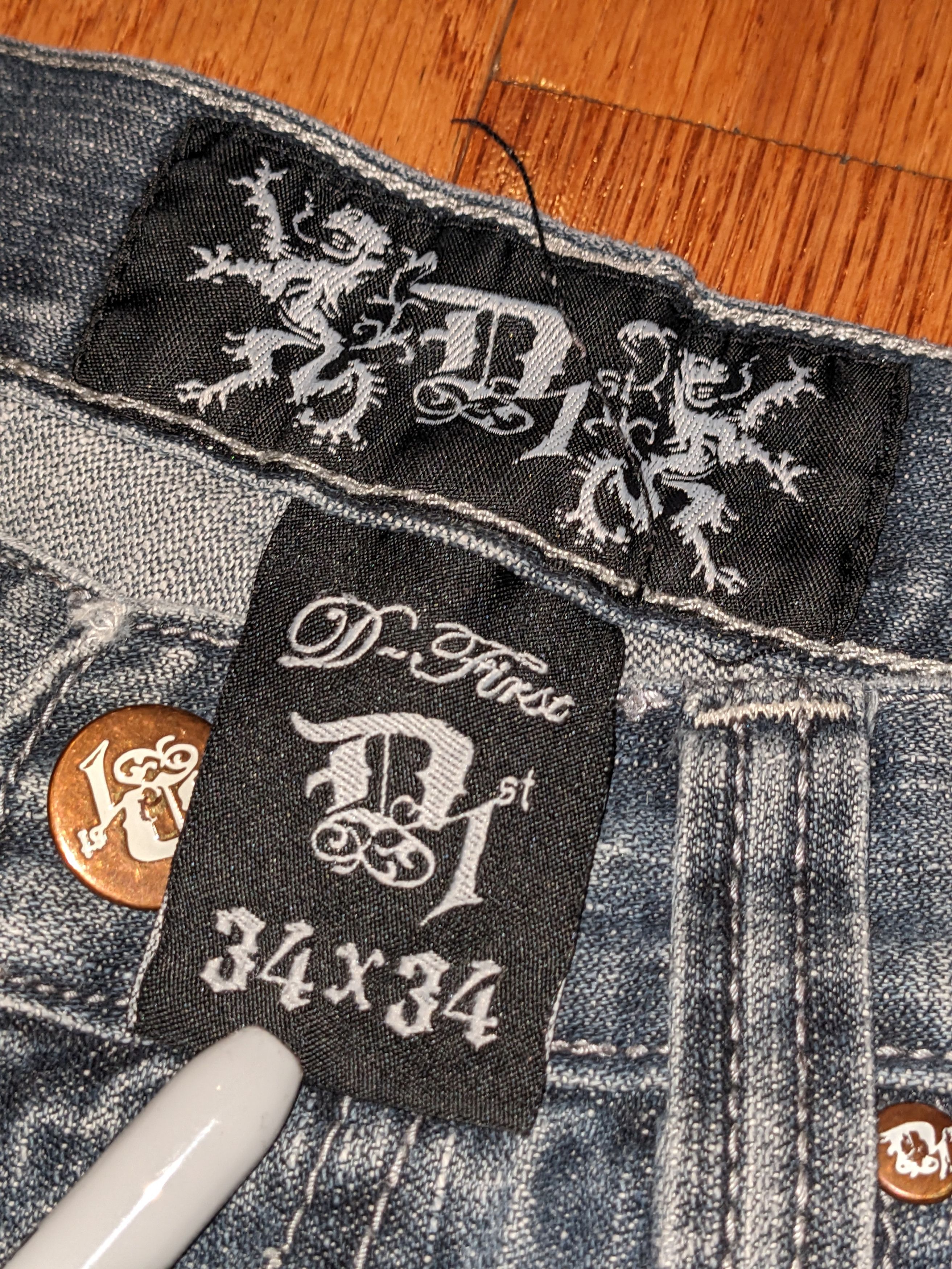 Gildan × Vintage Vintage Y2K D-First 34 x 34 Baggy Straight Blue Denim Jeans Size US 34 / EU 50 - 11 Thumbnail