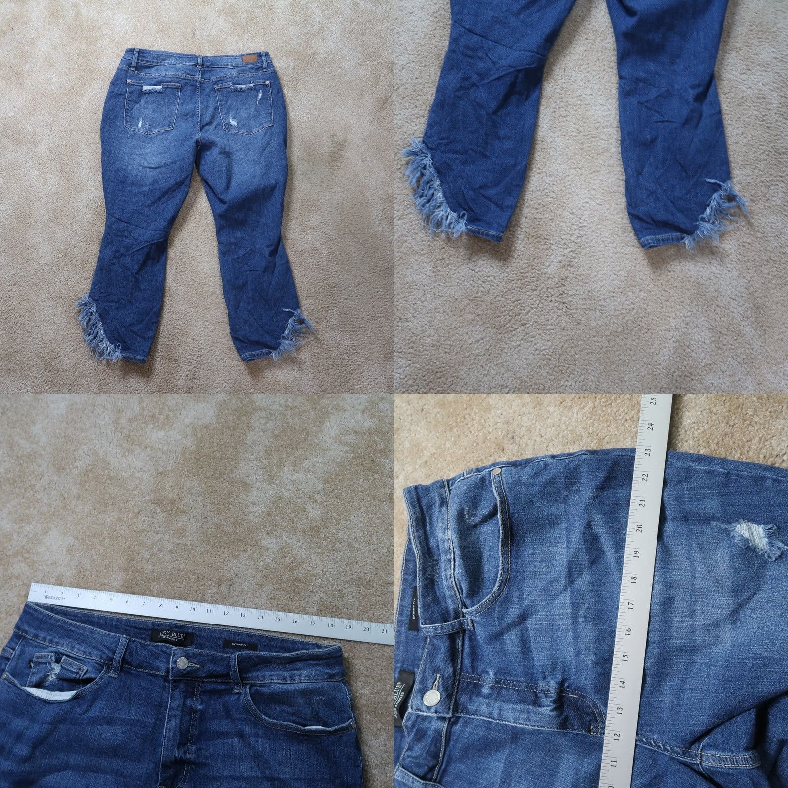 Vintage Judy Blue Skinny High Rise Jeans Women's 20W Blue Denim Stretch Gold 5-Pocket Slim Flagship? Size 42" / US 20 - 8 Thumbnail