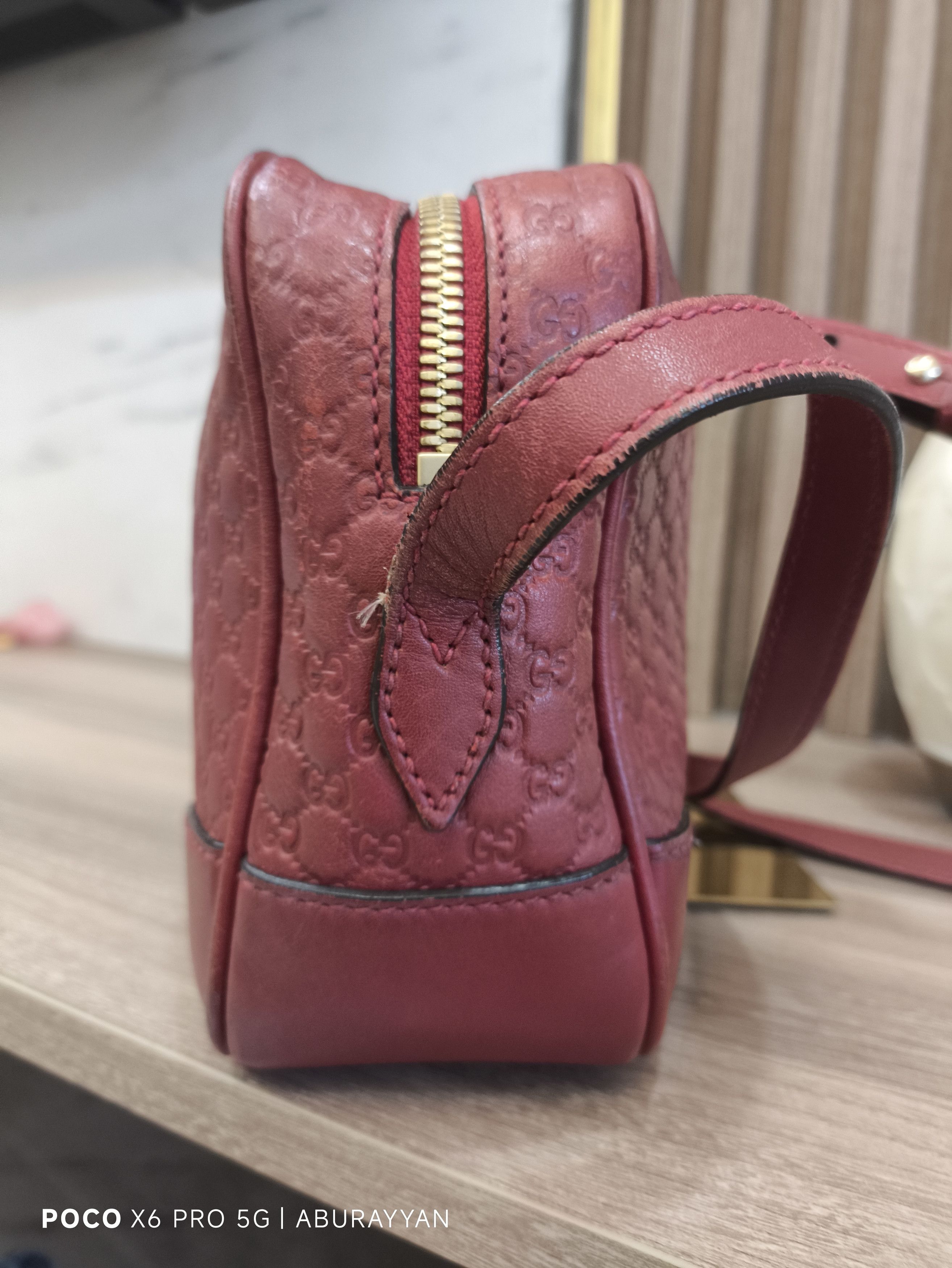Red Gucci Microguccissima Bree Crossbody Bag
