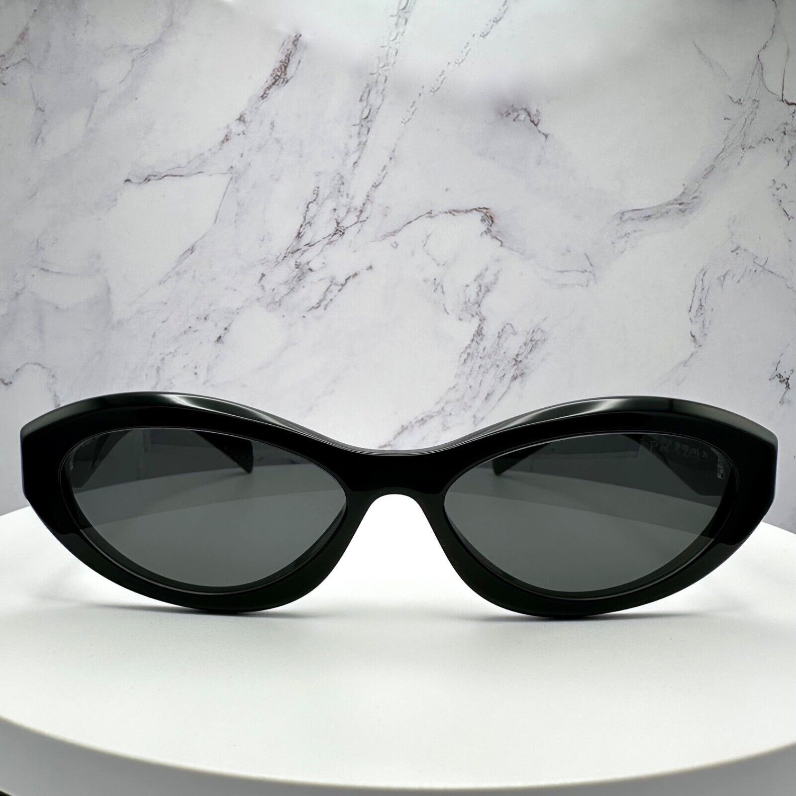 Prada New Prada Sunglasses Black Acetate Symbole Logo Slim Size ONE SIZE - 2 Thumbnail