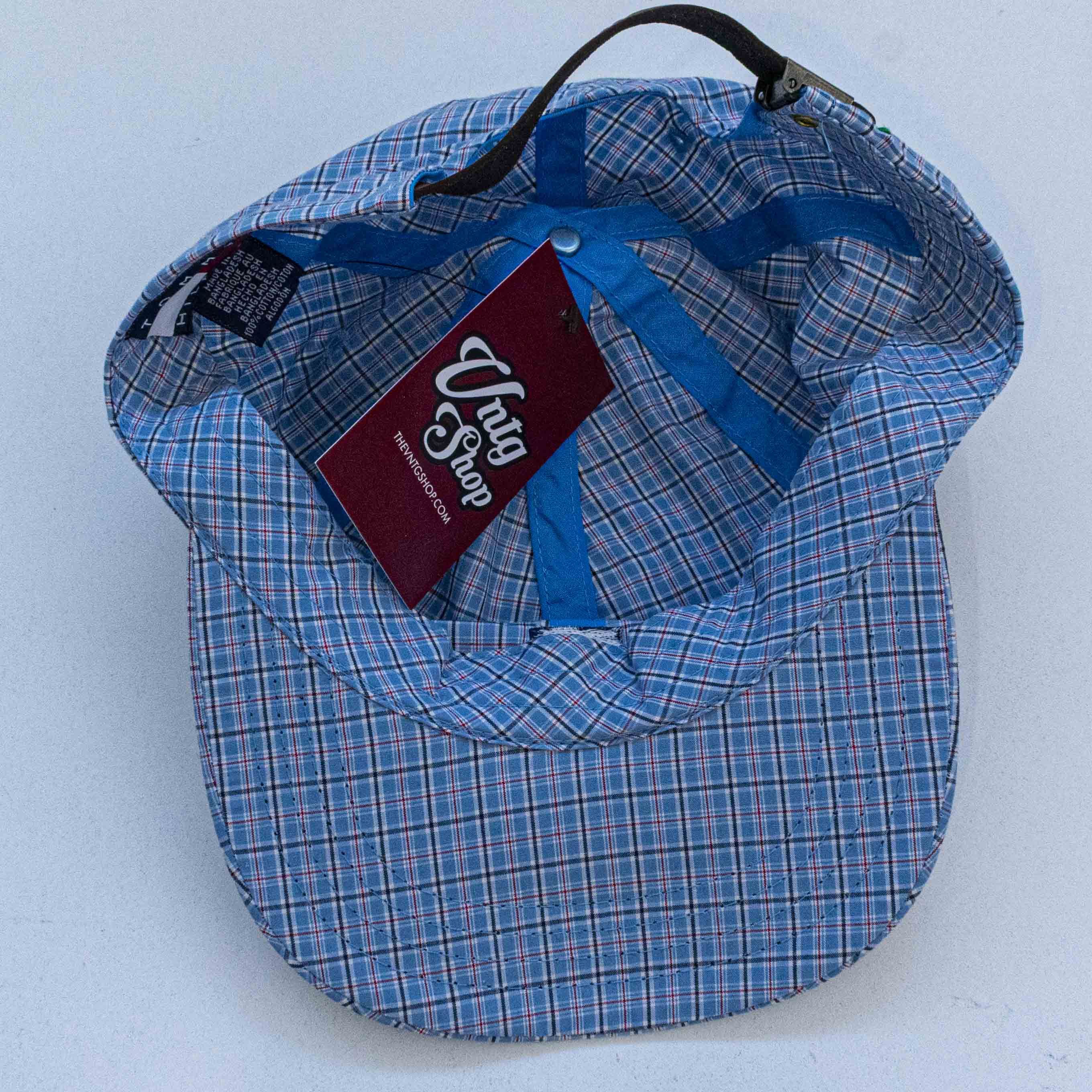 Tommy Hilfiger Tommy Hilfiger Plaid Hat Flag Logo Leather Strapback 90s Size ONE SIZE - 8 Thumbnail