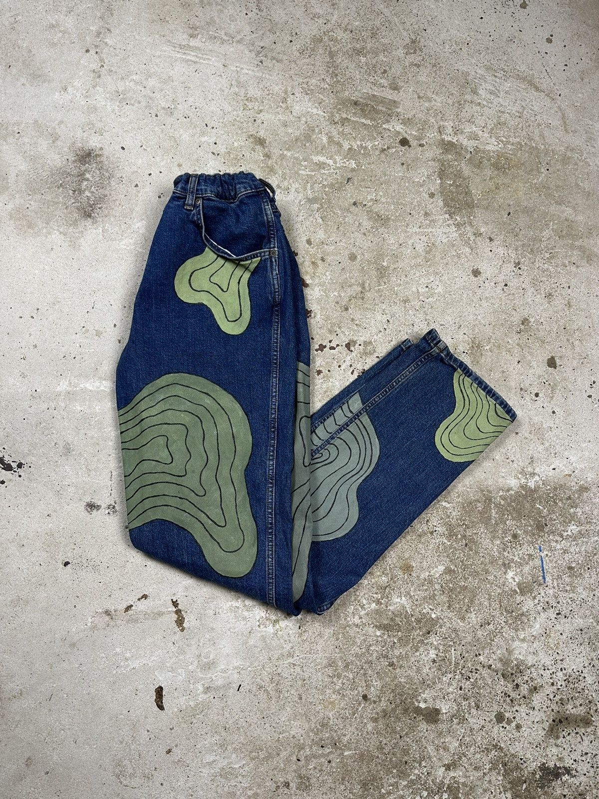 Vintage × Wrangler ‼️ Vintage y2k Wrangler Custom Reworked Pants Painted Size US 34 / EU 50 - 3 Thumbnail