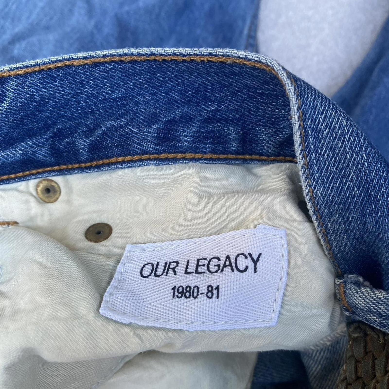 Our Legacy Our Legacy Regular Fit Denim Jeans With Woven Patch Size US 33 - 8 Thumbnail