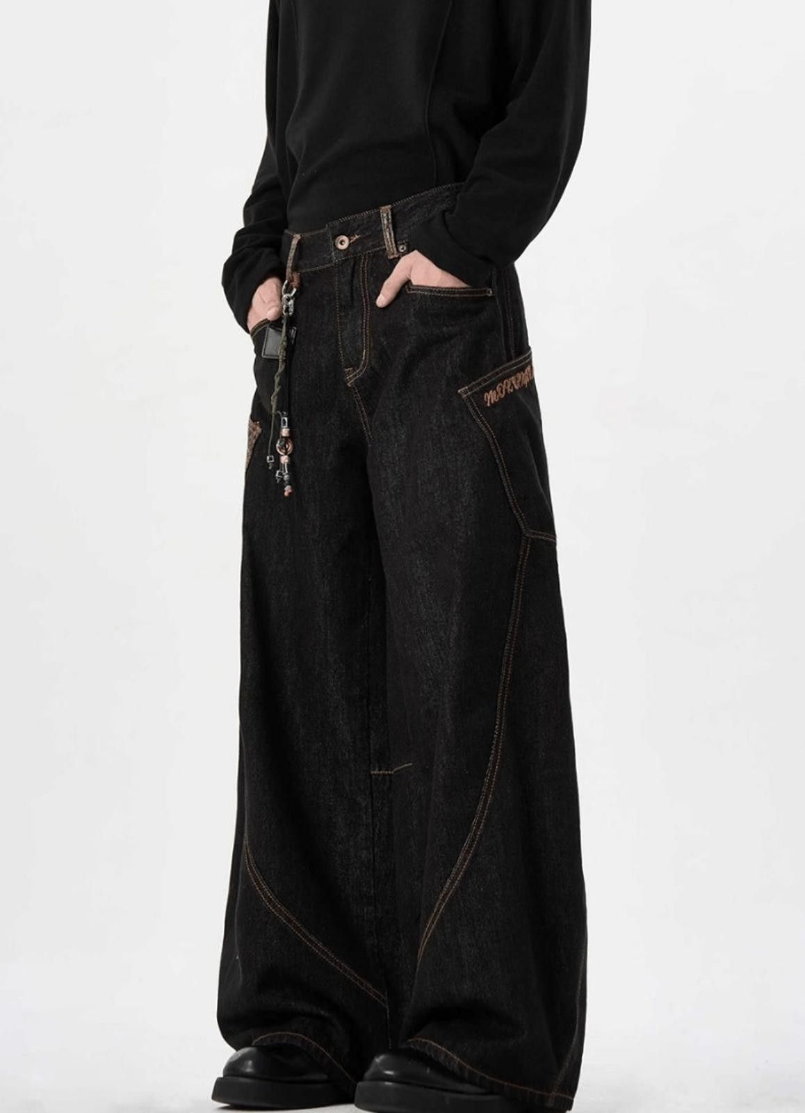 Other Snake Patch Loose Wide Leg Jeans Size US 32 / EU 48 - 4 Thumbnail