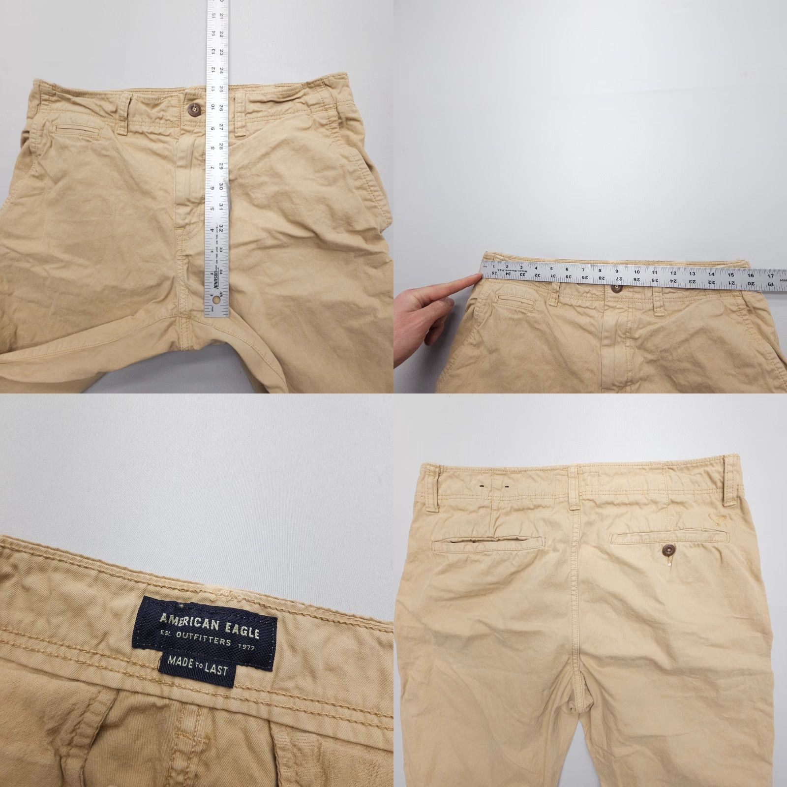 American Eagle Outfitters American Eagle Original Straight Chino Pants Mens 32 Tan Cotton Size US 32 / EU 48 - 8 Thumbnail