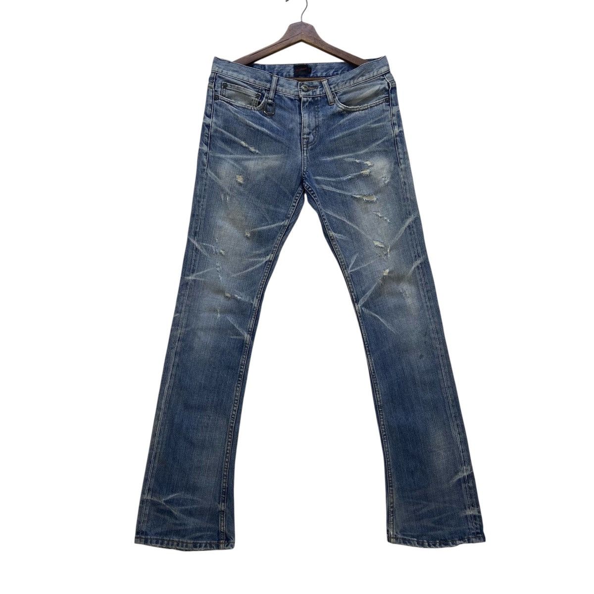 JACKROSE Flare Jackrose Distressed Denim Jeans Size US 31 - 3 Thumbnail