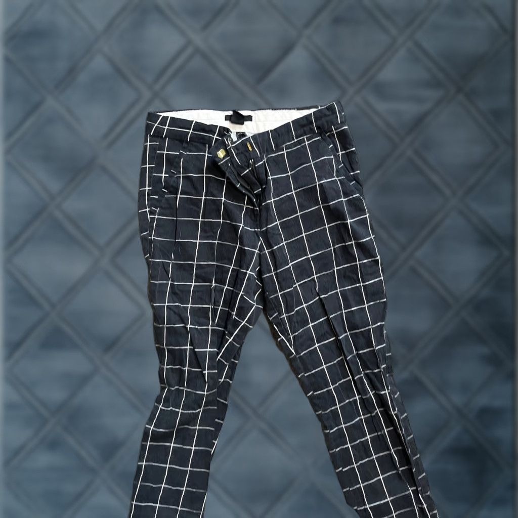 H&M H&M Women's Black Plaid Check Pants Size 4 Regular Ankle Dress Pants Size 27" / US 4 / IT 40 - 1 Thumbnail