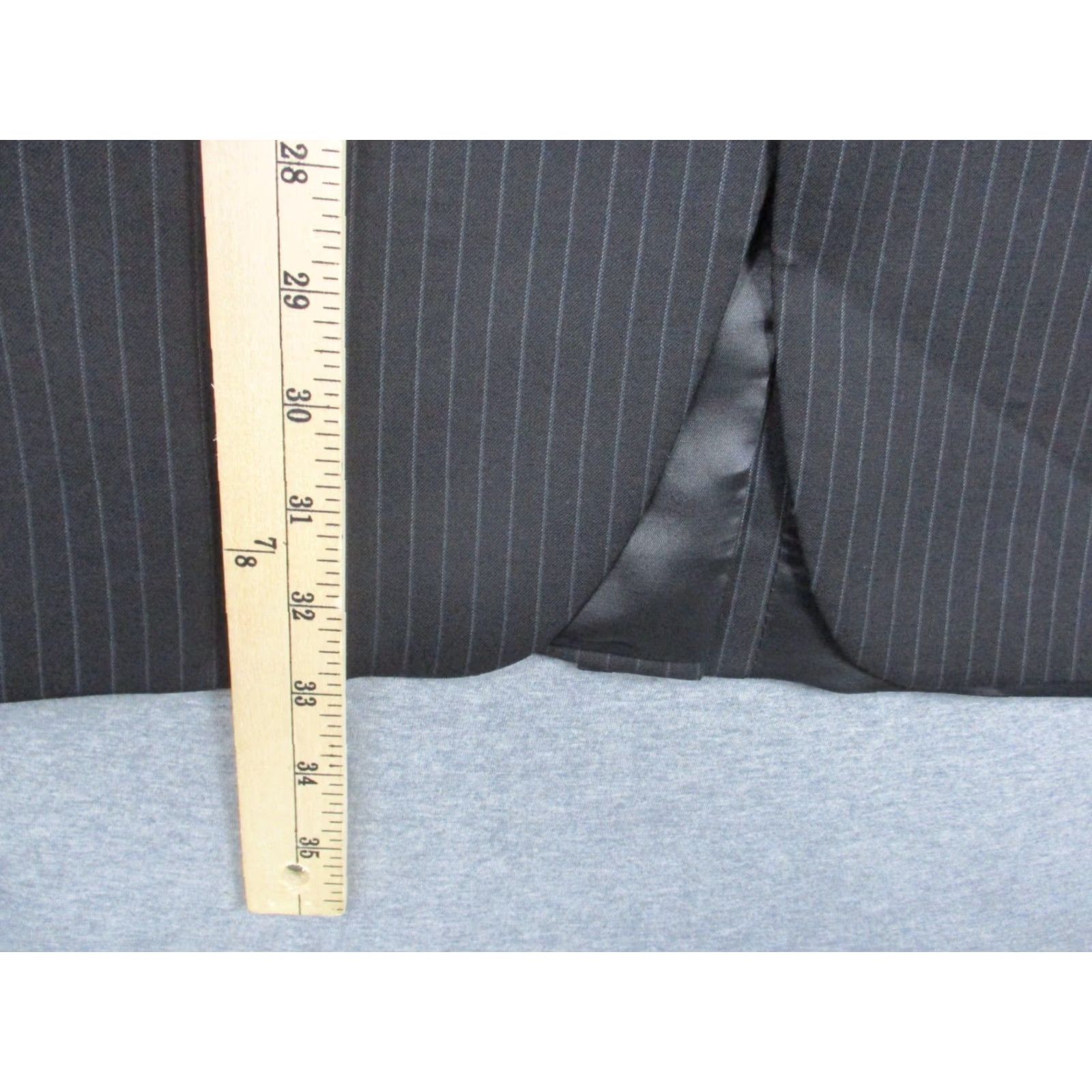 Ralph Lauren Lauren Ralph Lauren Blazer Men 46L Gray Pinstripe Wool Sport Coat Jacket Size 46R - 5 Thumbnail