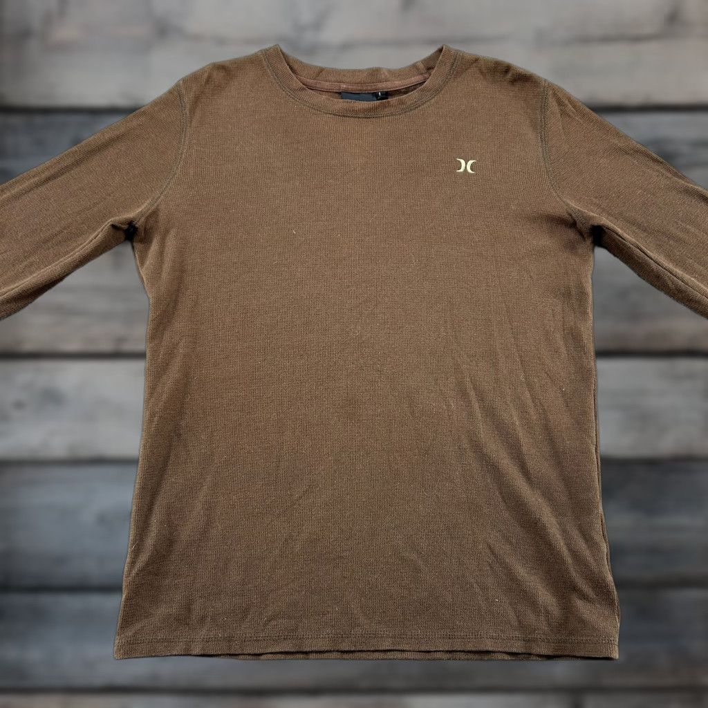 Hurley VINTAGE Hurley Shirt Mens L Brown Long Sleeve Thermal Waffle Knit Cotton Y2K Size US L / EU 52-54 / 3 - 1 Thumbnail