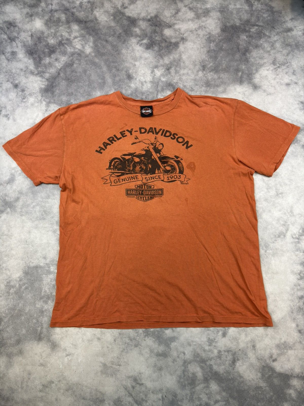 Harley Davidson × Vintage Vintage Harley Davidson T shirt DISTRESSED Streetwear USA Size US XL / EU 56 / 4 - 4 Thumbnail