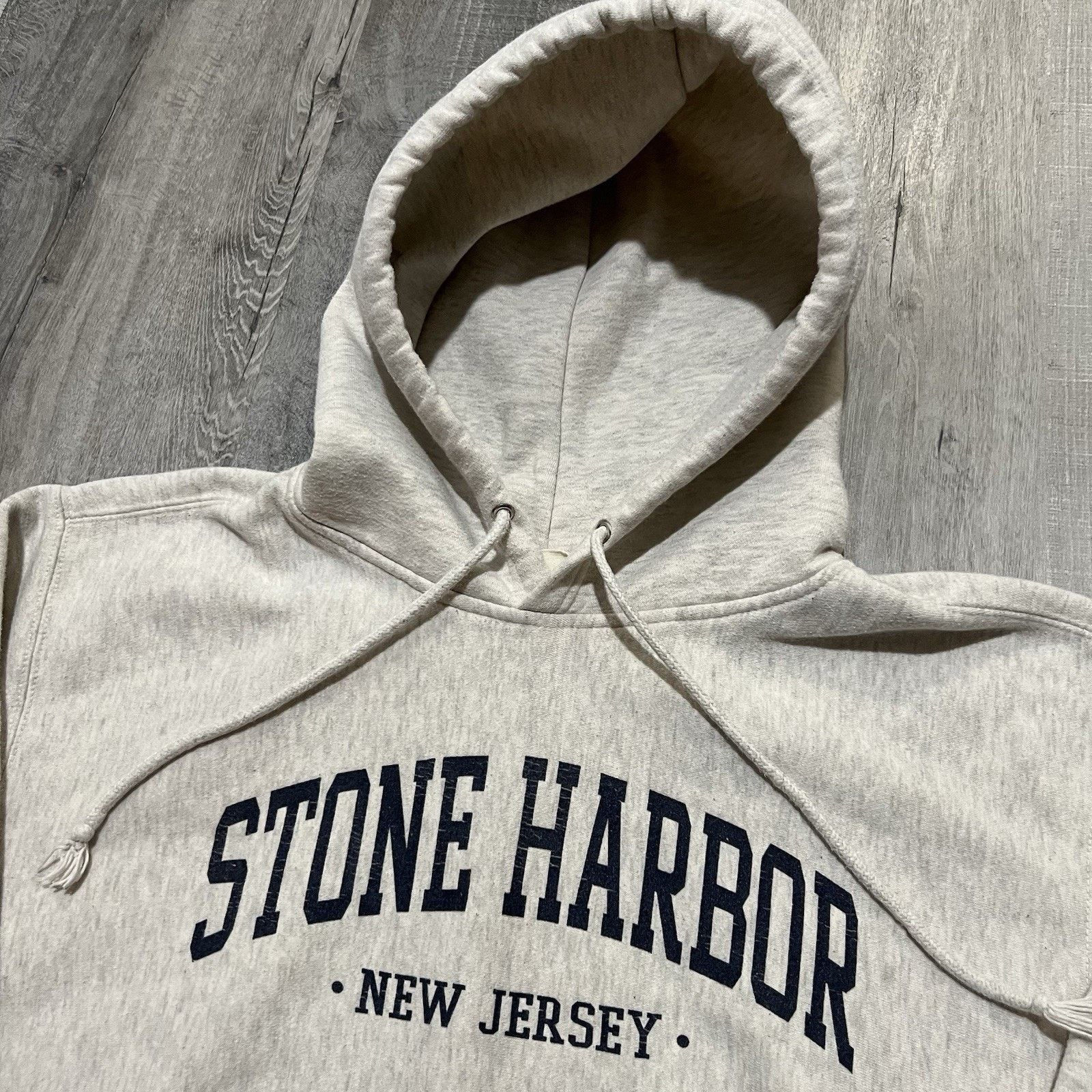 Vintage Pro-Weave Hoodie Grey Heavy Stone Harbor Sweatshirt Sz L Size US L / EU 52-54 / 3 - 3 Thumbnail