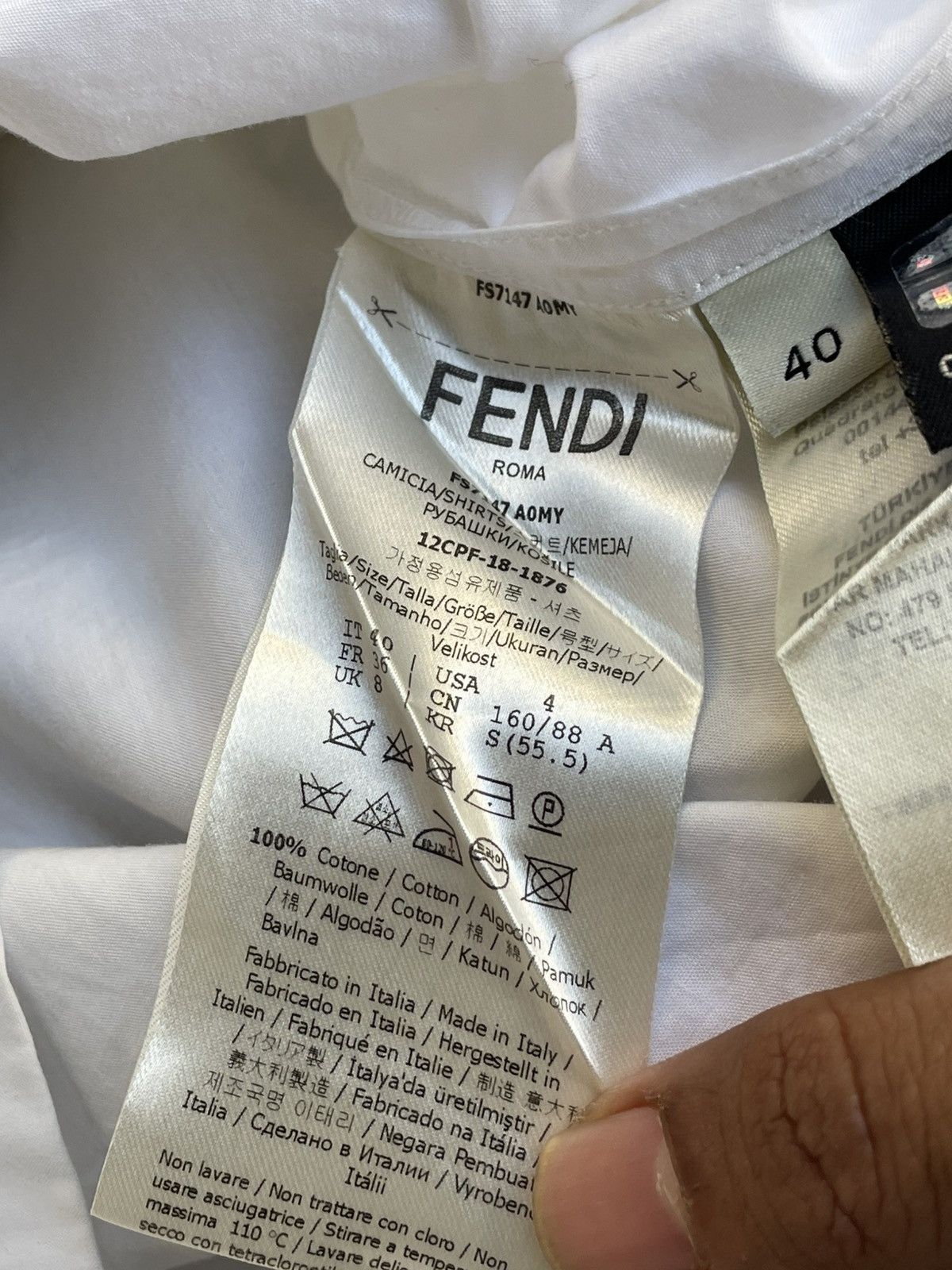 Fendi Fendi | White Crop Shirt Size S / US 4 / IT 40 - 8 Thumbnail