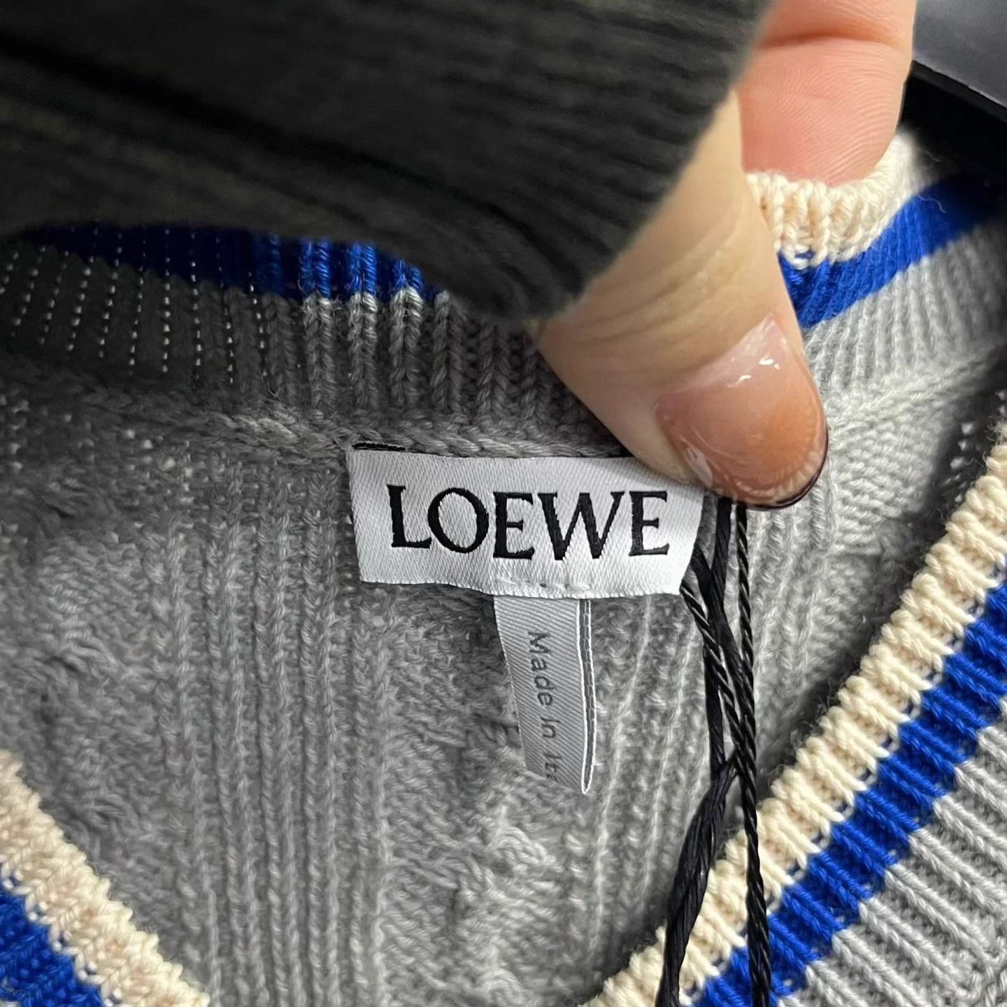 Loewe LOEWE Gray Stripe V-neck Cotton Tank M Size M / US 6-8 / IT 42-44 - 3 Thumbnail