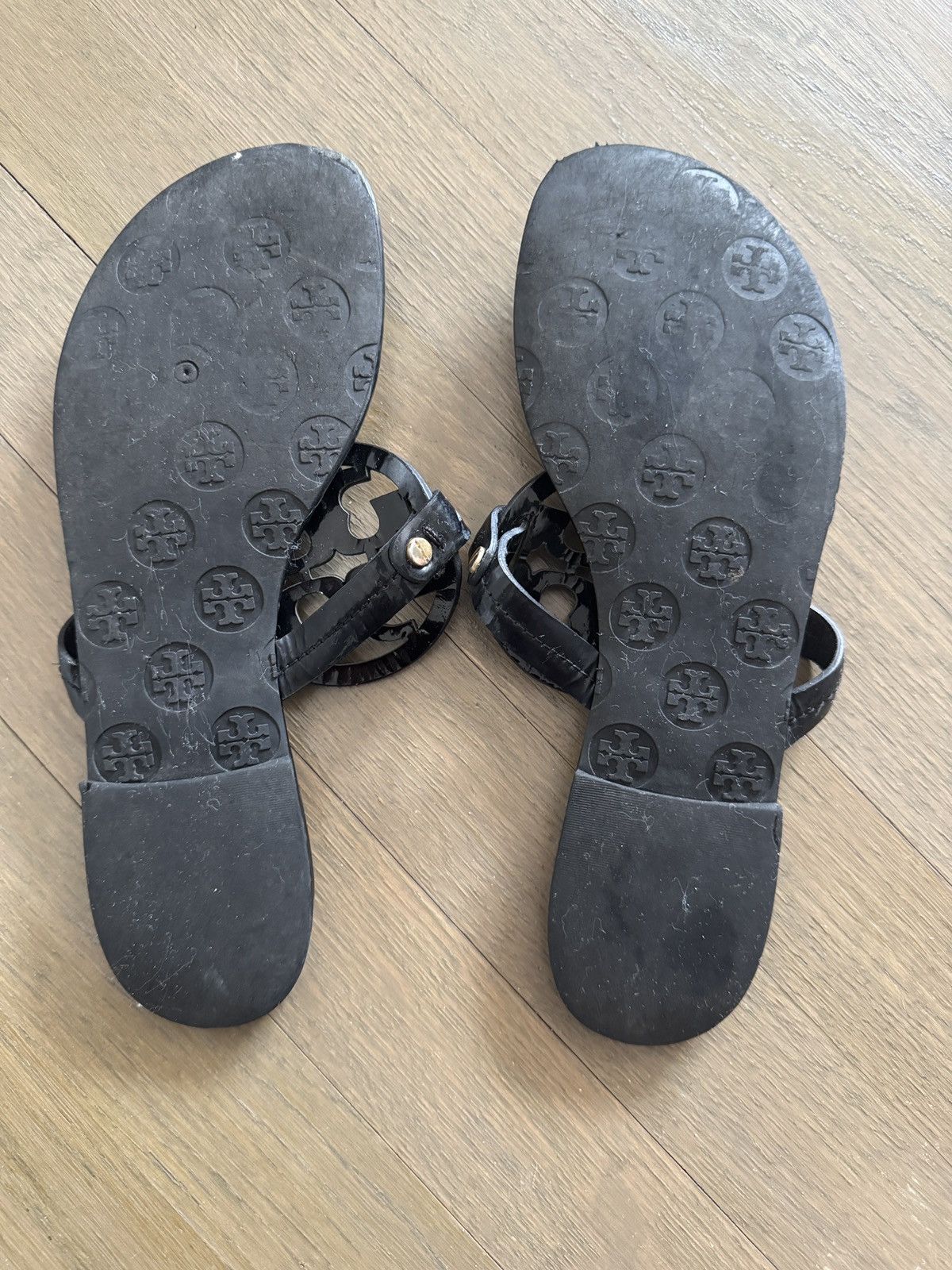 Tory Burch Tory Burch Authentic Miller Sandals Black Patent Leather 7.5 Size US 7.5 / IT 37.5 - 3 Thumbnail