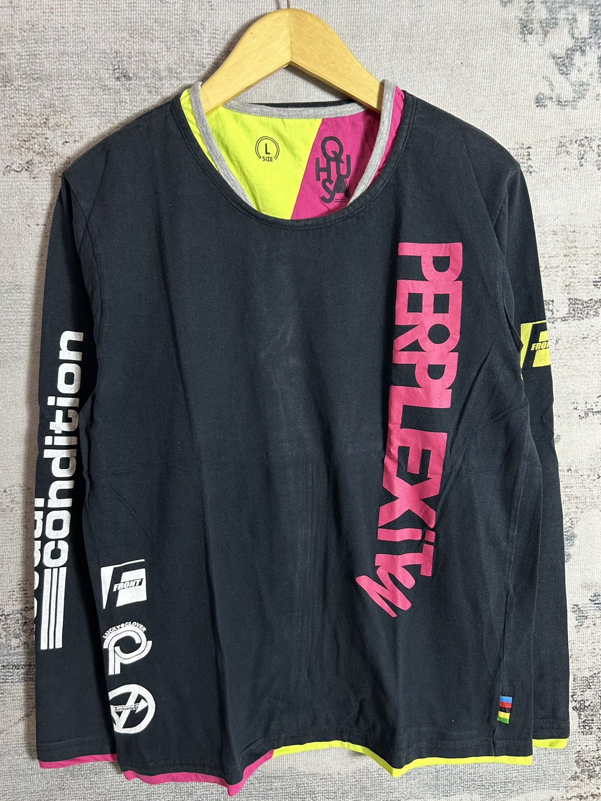 20471120 Japanese Double Layer Poem Rock longsleeve y2k Size US L / EU 52-54 / 3 - 1 Thumbnail