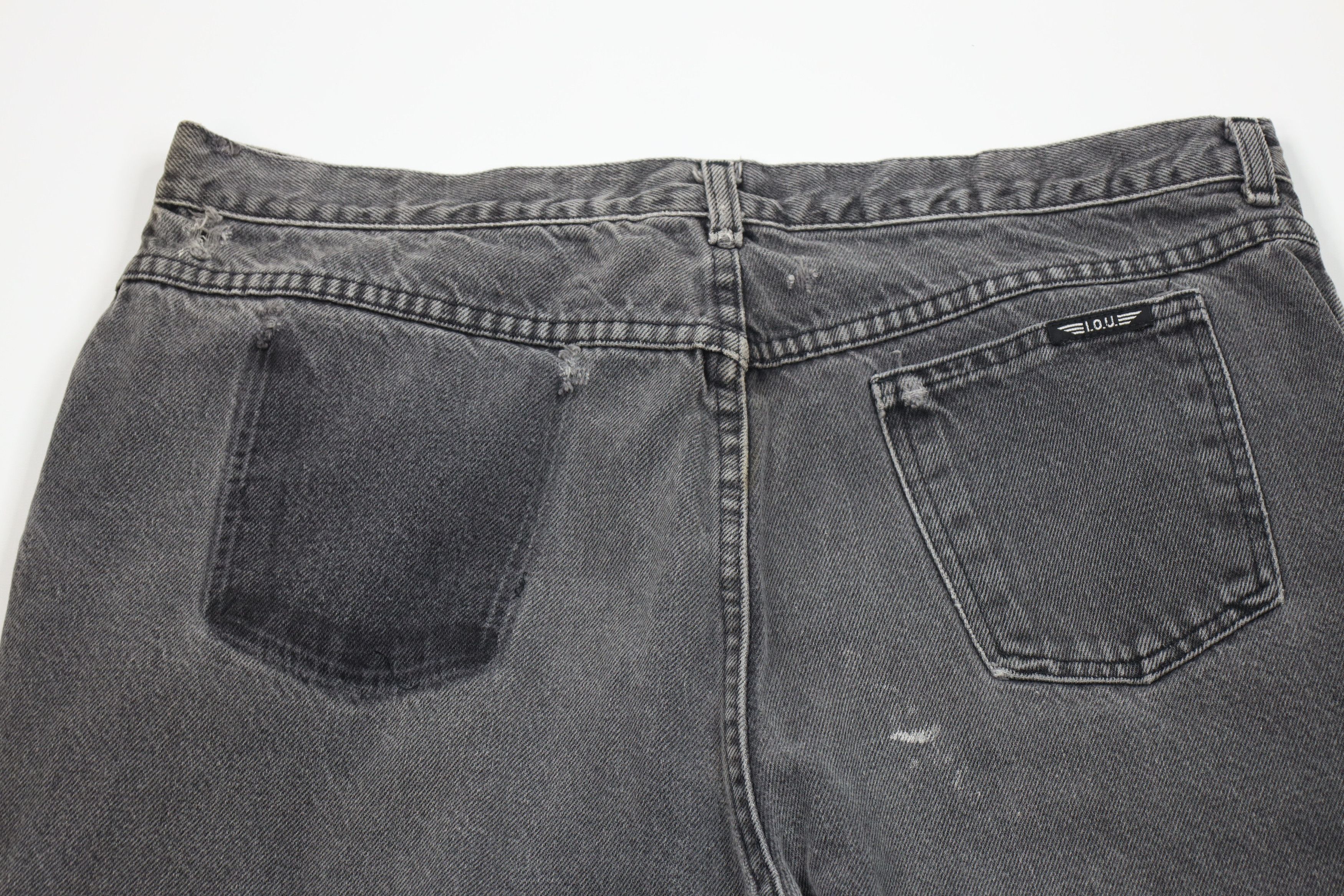 Vintage Vintage 90s IOU Relaxed Fit Tapered Leg Denim Jeans Black Size US 38 / EU 54 - 13 Thumbnail