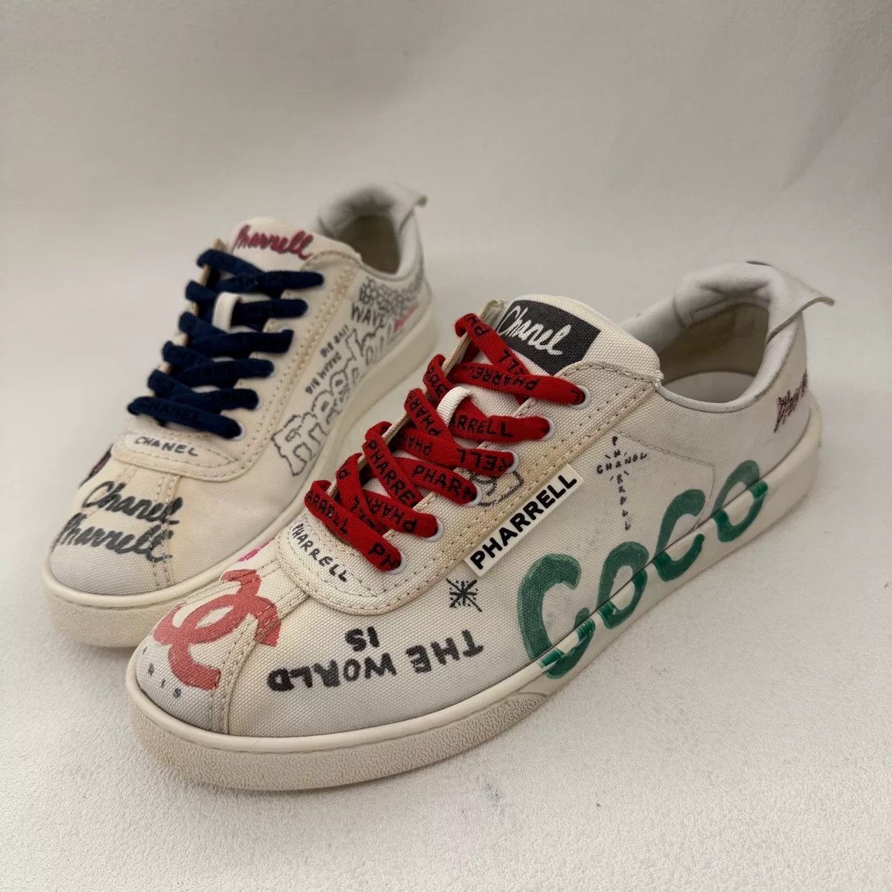Chanel Pharrell x CHANEL Limited Edition Graffiti Sneakers Size US 8.5 / EU 41-42 - 1 Thumbnail