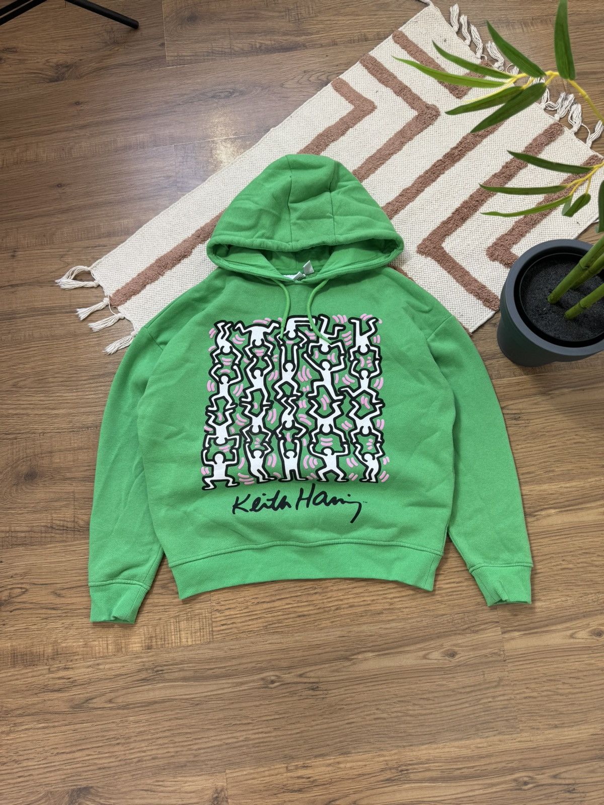 Keith Haring KEITH HARING GREEN PRINTED BOXY FIT HOODY Size XXS / US 00 / IT 34 - 1 Thumbnail