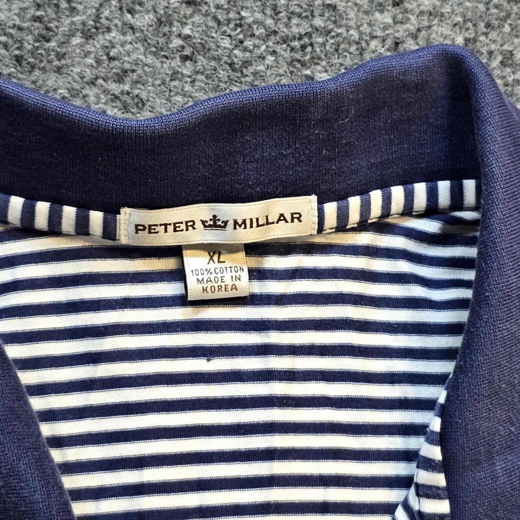 Peter Millar Peter Millar Shirt Mens XL Blue Stripe Short Sleeve Polo Golf Casual Size US XL / EU 56 / 4 - 3 Thumbnail