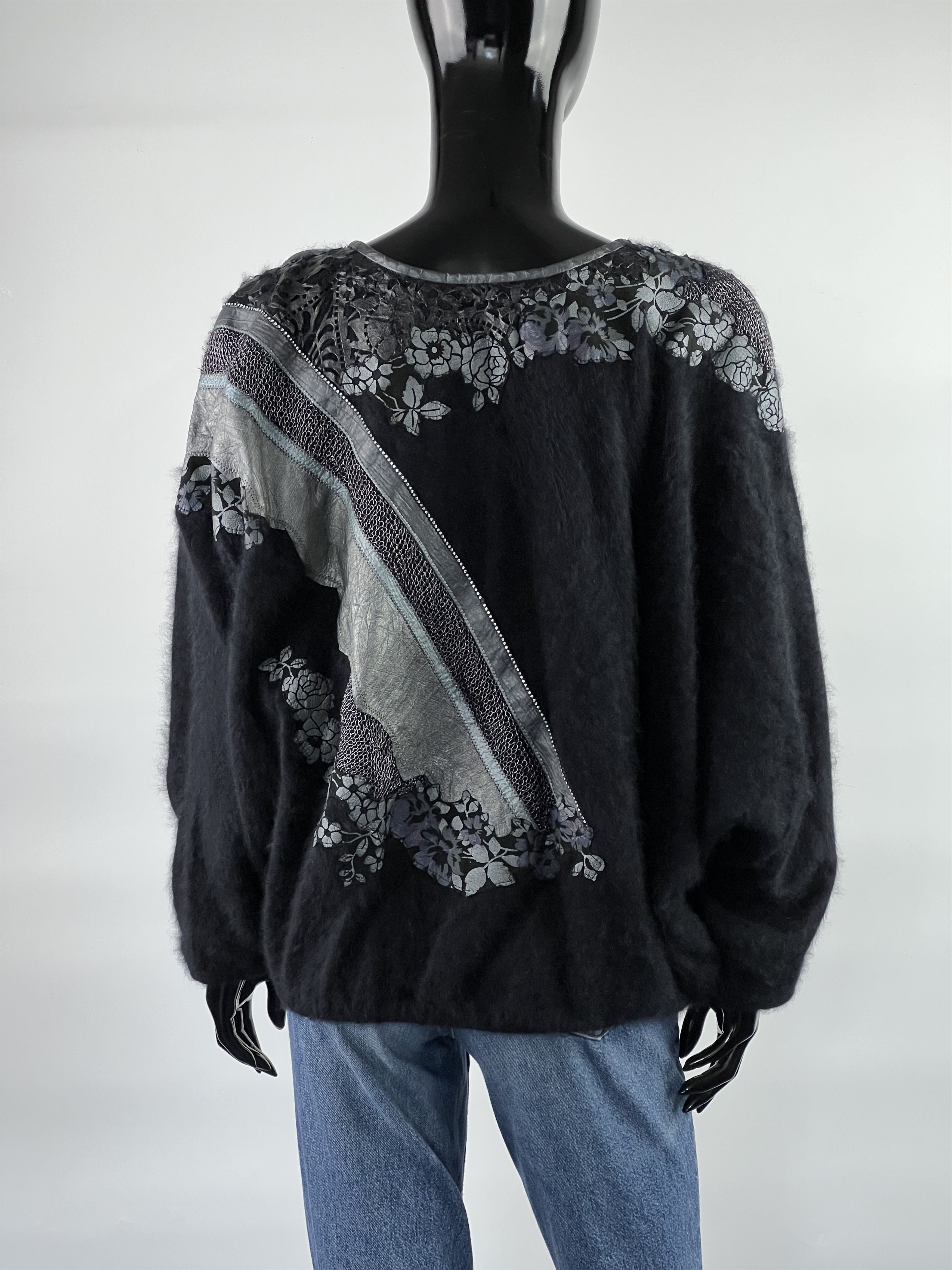 Roberto Cavalli 80s Rare Vintage Roberto Cavalli Firenze Mohair Sweater Size ONE SIZE - 2 Thumbnail