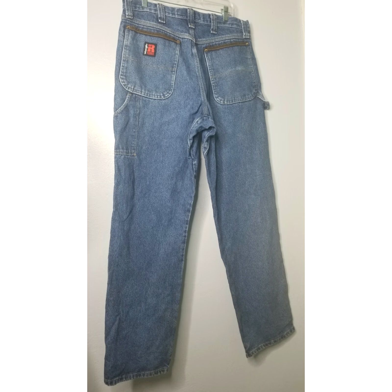 Wrangler Riggs Wrangler Jeans Denim Blue 34x34 Workwear Mens Regular Fit Pocket 34in Zip Fly Blue Denim Size US 34 / EU 50 - 5 Thumbnail