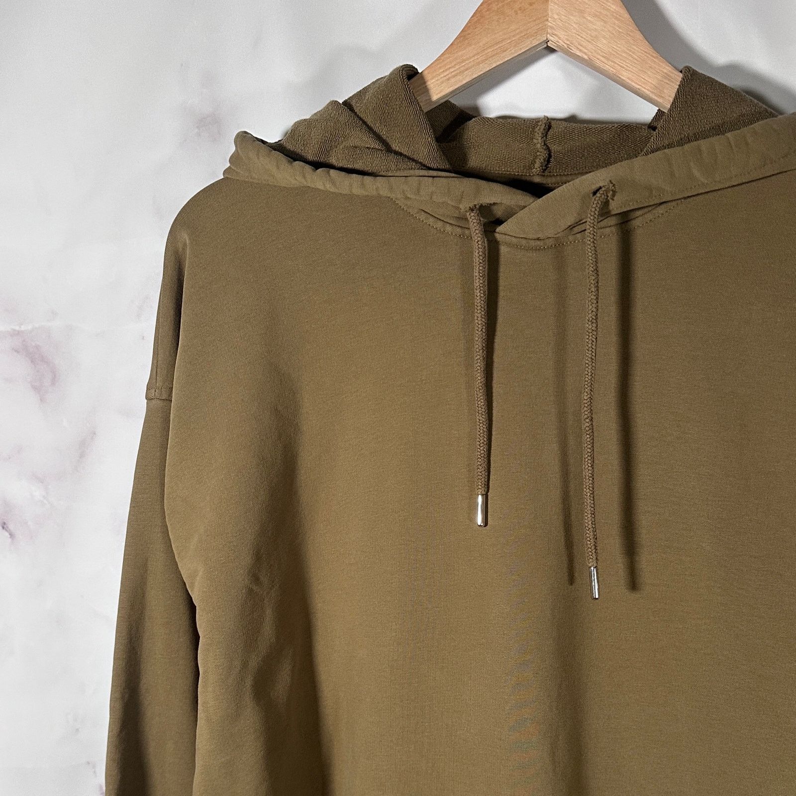 Helmut Lang Olive Double Hem Hoodie Size US L / EU 52-54 / 3 - 2 Thumbnail