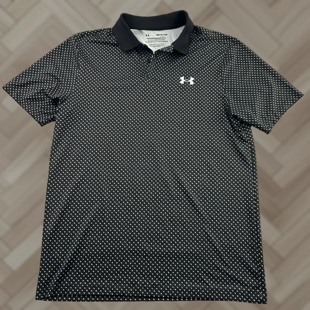 Under Armour Under Armour Polka Dot Short Sleeve Golf Polo Shirt Mens Small Black Size US S / EU 44-46 / 1 - 1 Thumbnail