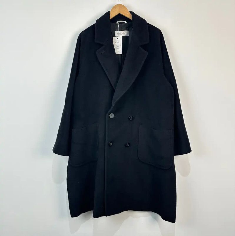 Max Mara MaxMara Black Wool Women's Coat 0089 Size L / US 10 / IT 46 - 1 Thumbnail