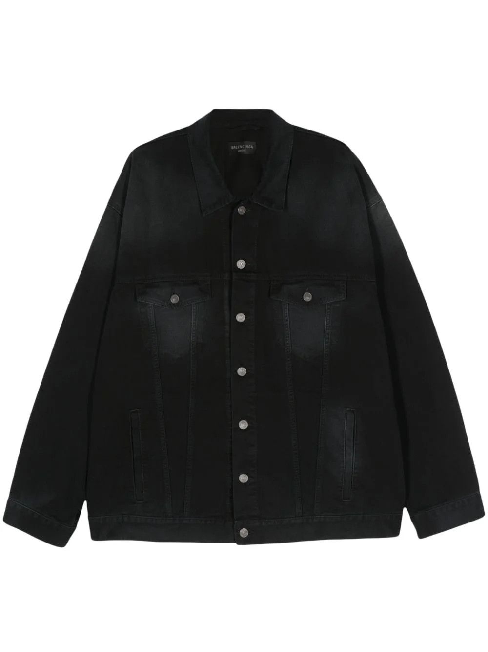 Balenciaga o1w1db11125 Metal BB Stencil Oversized Jacket in Black Size US L / EU 52-54 / 3 - 2 Thumbnail