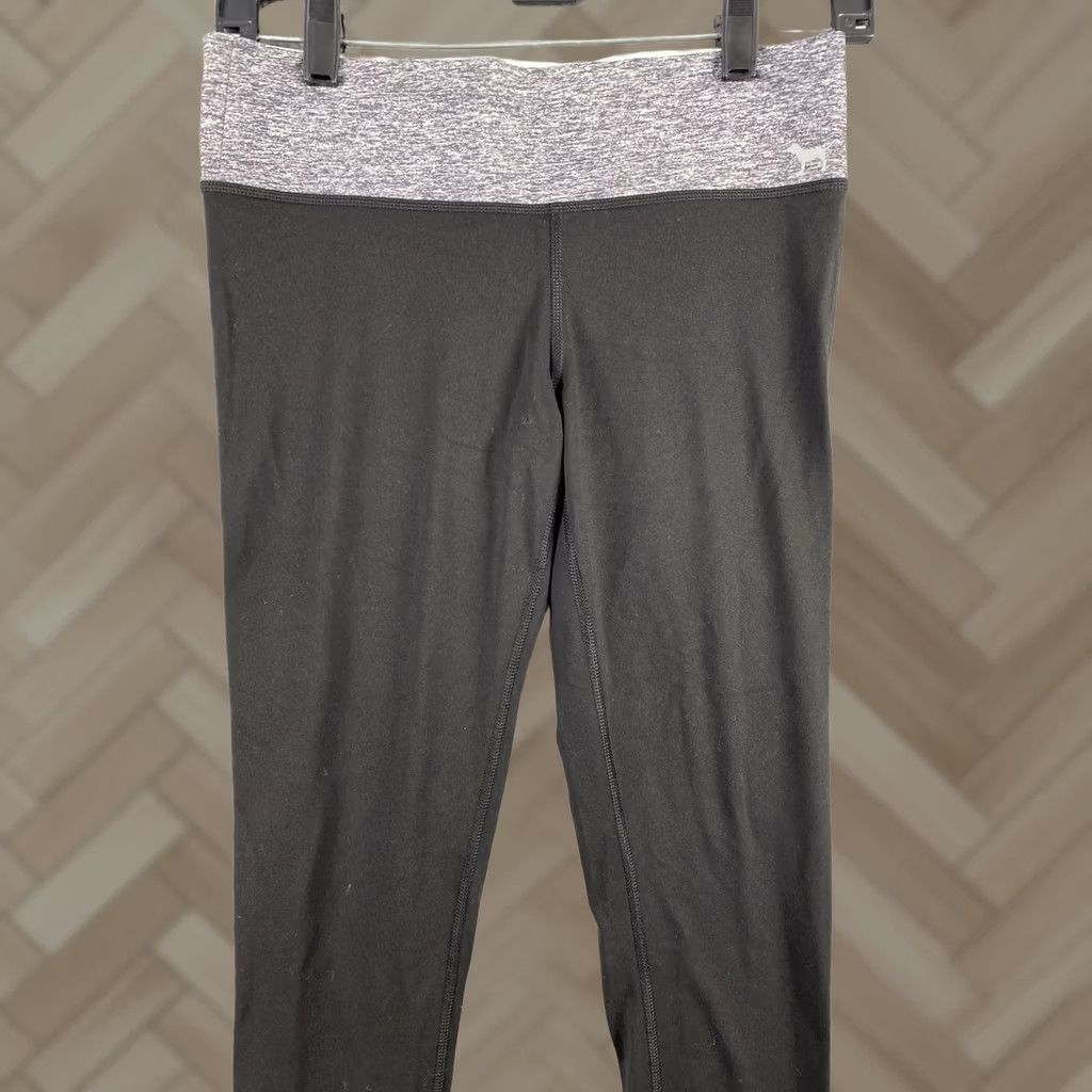 Pinko VINTAGE PINK Victoria's Secret Leggings Women's XS Black Activewear Pants Striped 28 in Inseam Athleisure Womens Size 28" / US 6 / IT 42 - 1 Thumbnail