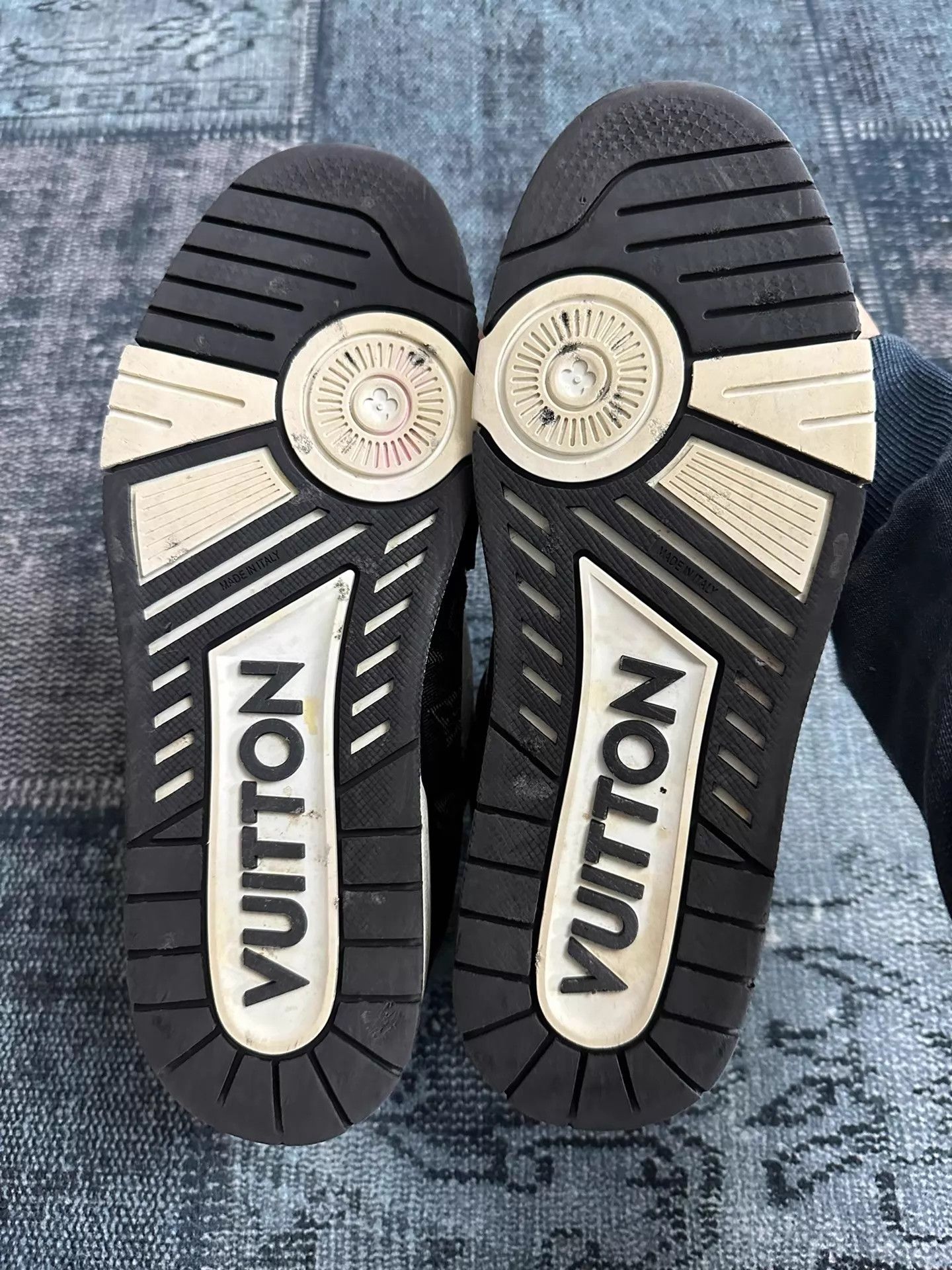 Louis Vuitton LV Trainer Black White Denim 42 (No Box) Size US 9 / EU 42 - 7 Thumbnail